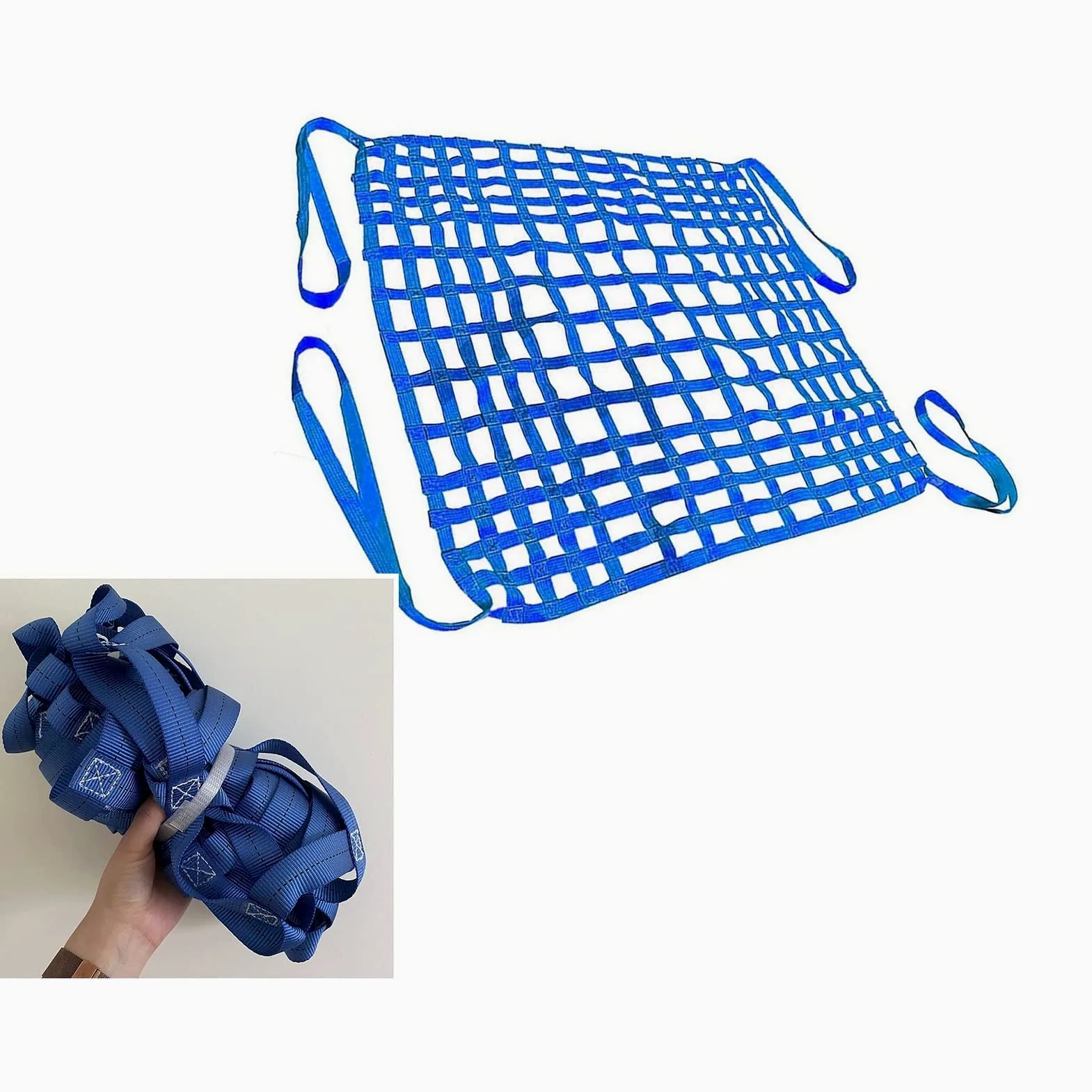 Red De Elevación Resistente A La Rotura - Red De Elevación Del Cargo Del Poliéster, Red De Escalada Al Aire Libre Segura, Red De Carga Del Remolque, Red De Elevación De La Cuerda, Azul ( Size : 2 X 2M