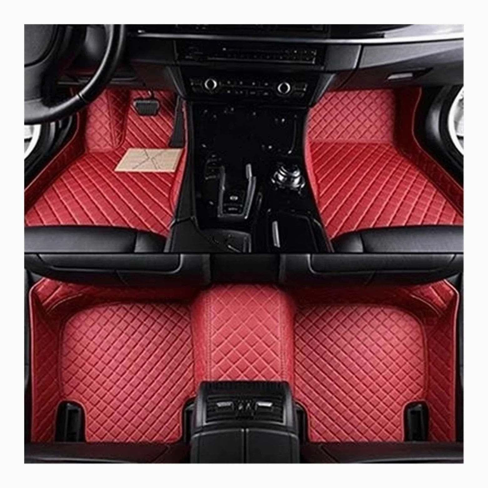 Alfombrillas Alfombrillas Personalizadas para Mini para R53 R56 4 plazas (años 2004-2013) Detalles Interiores Accesorios para Coche Alfombra(Rojo)
