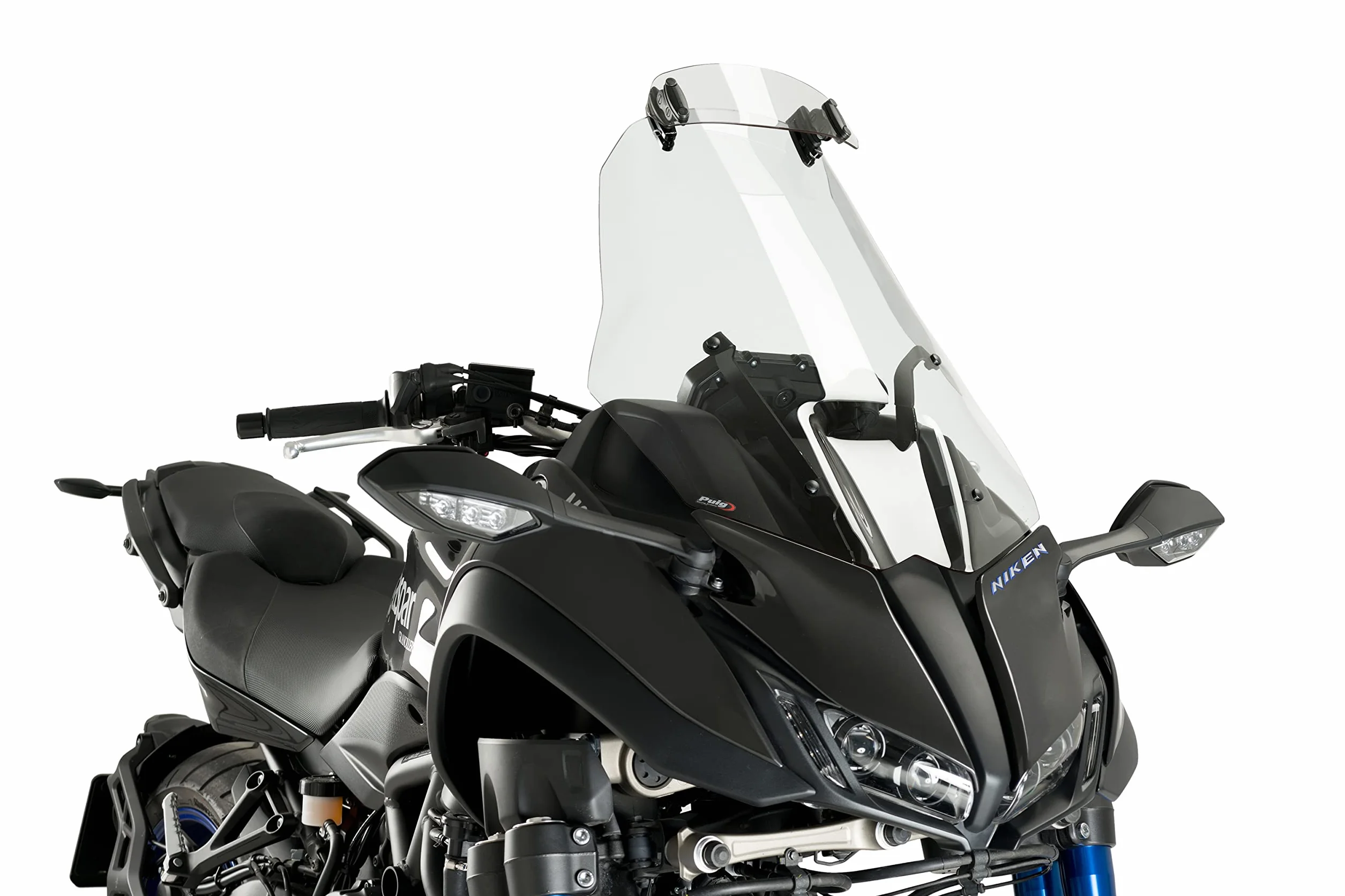 Puig 6320W Visera Multiregulable Clip-on para cúpula de Moto con Ajuste de posición y diseño Resistente Que Mejora la protección aerodinámica, Transparente