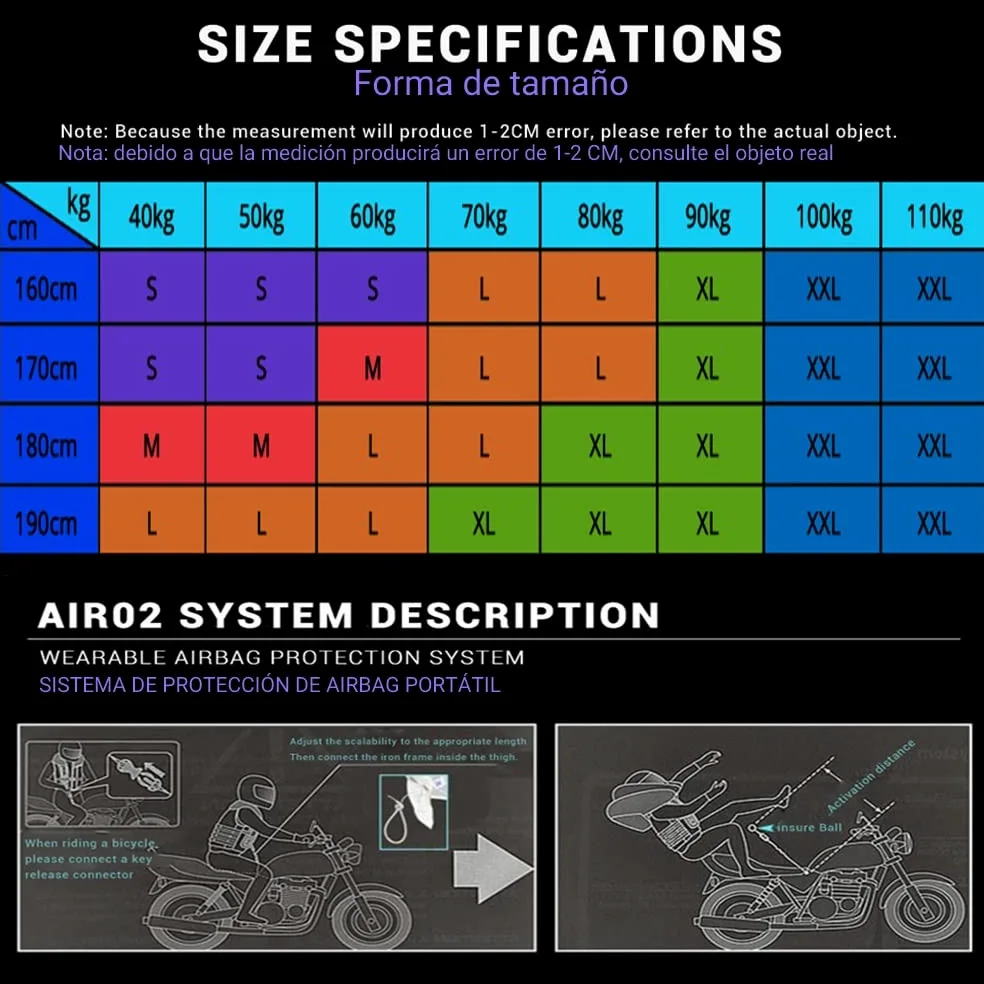 Chaleco con Bolsa De Aire for Motocicleta De Alta Visibilidad Chaqueta De Carreras De Motocross Chaleco Inflable Unisexo Chaleco De Equitación con Airbag