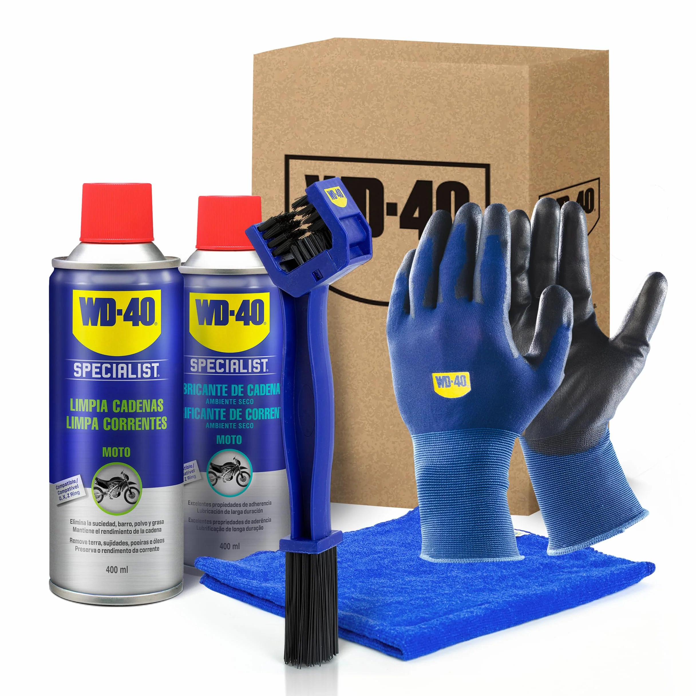 WD-40 Specialist Kit Cadena Motorbike Seco Completo