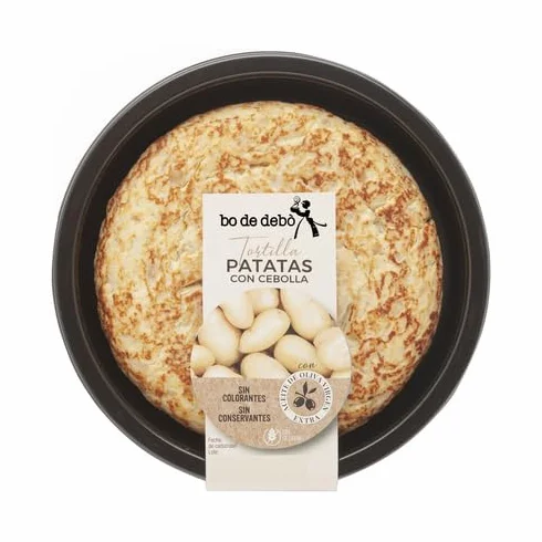 Tortilla fresca de patatas con cebolla sin gluten sin lactosa BO DE DEBÓ 4x335 g