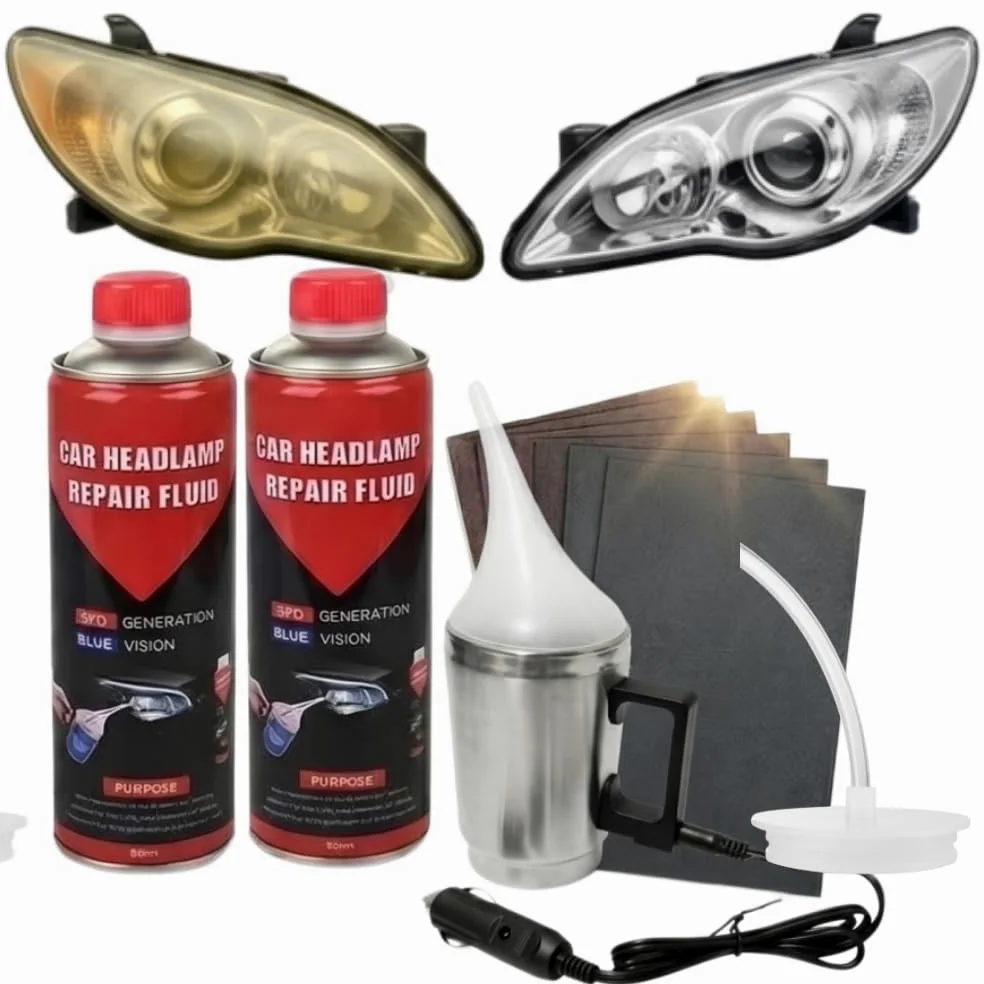 Kit de Pulido y Mantenimiento de Faros de Coche – Elimina Amarilleo y Arañazos Superficiales para Mayor Claridad y Visibilidad Vial