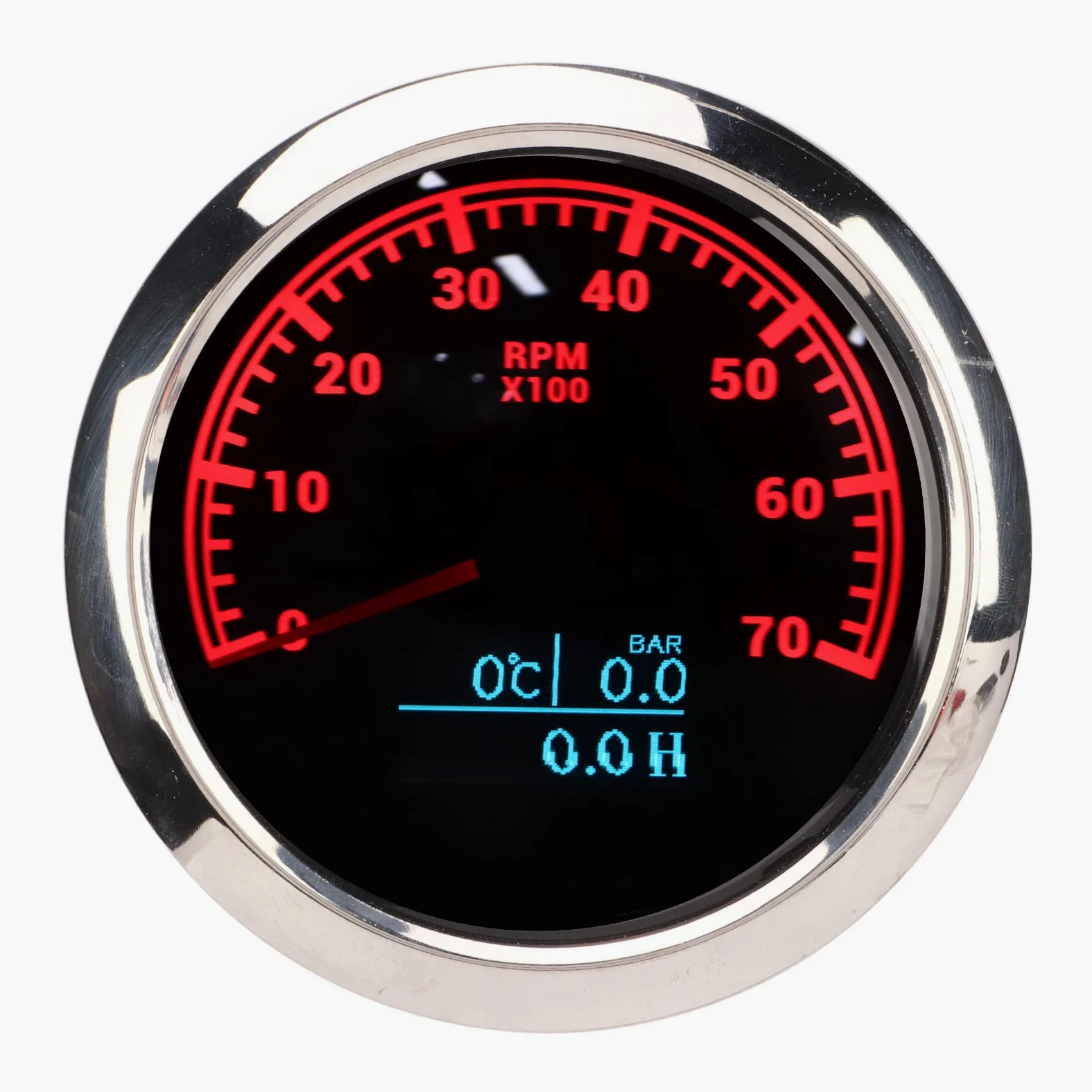 Medidor digital, 3 en 1 85 mm 7000 RPM Tacómetro Medidor DC 9-32 V Temperatura del agua Presión de aceite Medidor de RPM para RV Yate Barco