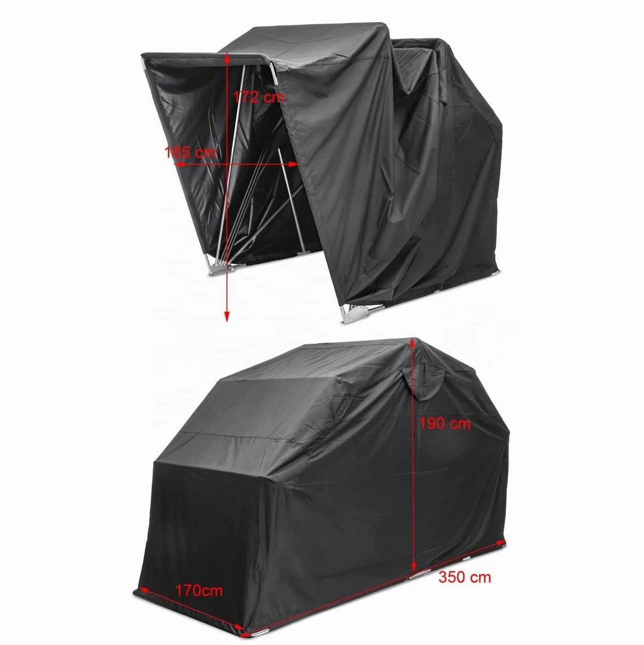 Garaje Plegable Compatible para Motos, quads y ATVs Funda portatil XXXL Gris