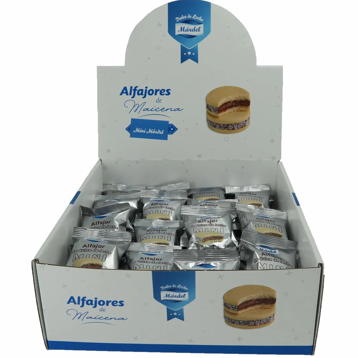 Alfajores Mardel Caja 48 Mini Alfajores de Maicena con Dulce de Leche 22 g Argentinos Caseros