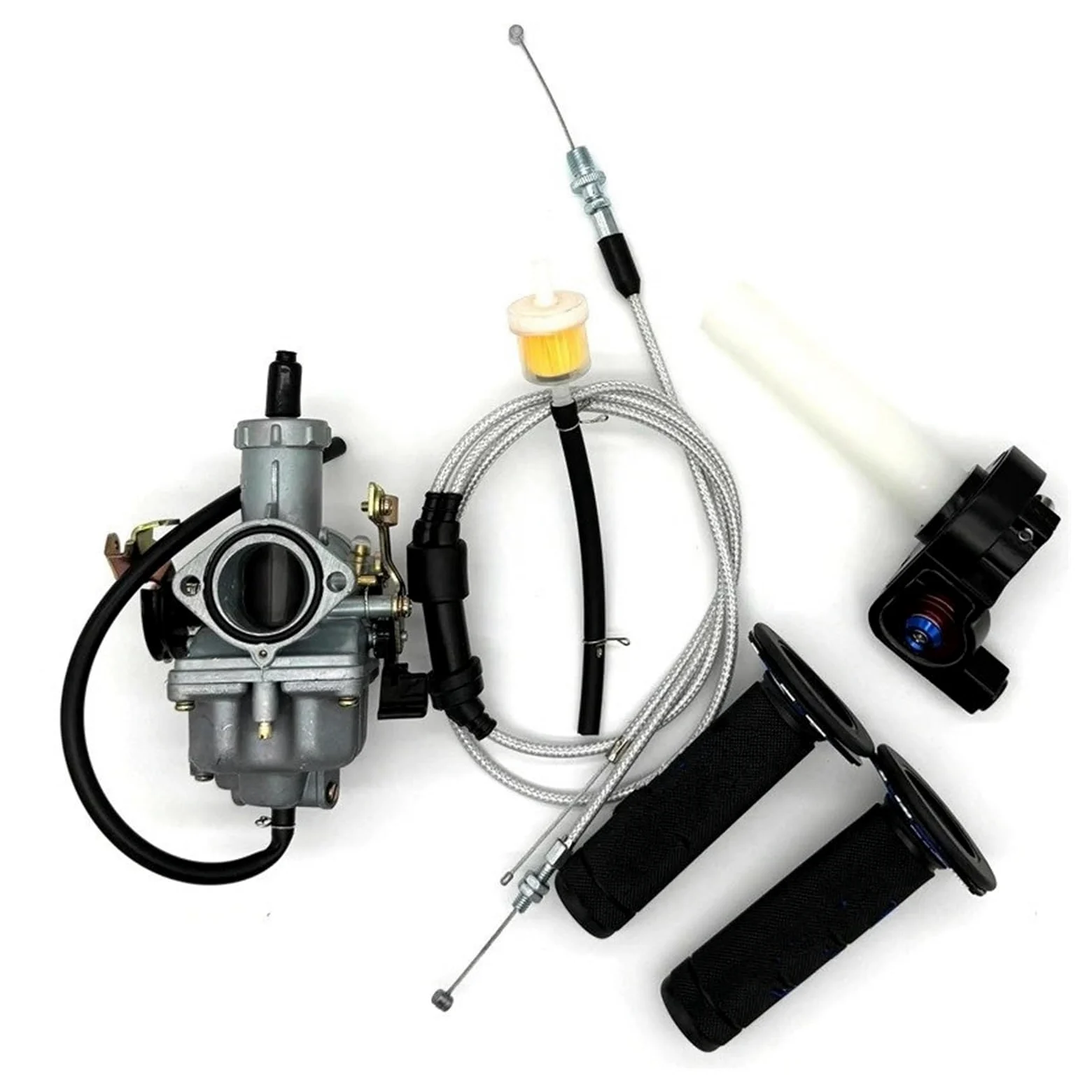 Motosierra Carburador Carburador De Motocicleta Con Empuñaduras Cable Doble Kit Carburador Para PZ30 175CC/200CC/250CC VM26 TTR CB CG(For PZ30grip kit)