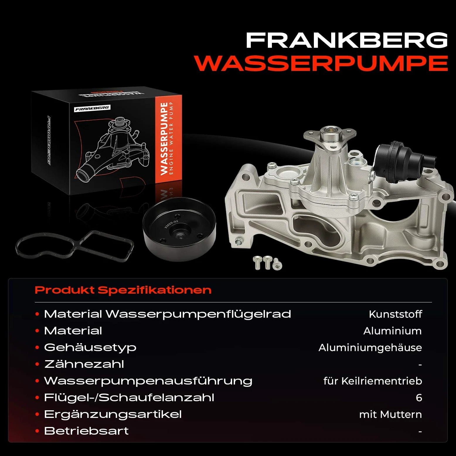 Frankberg Refrigerante de la bomba de agua 1153170AT | Compatible con: 6 Gran Turismo G32, Serie 7 G11 G12, 4 Cabriolet F33 F83, 4 Gran Coupé F36, X3 F97 G01 G08
