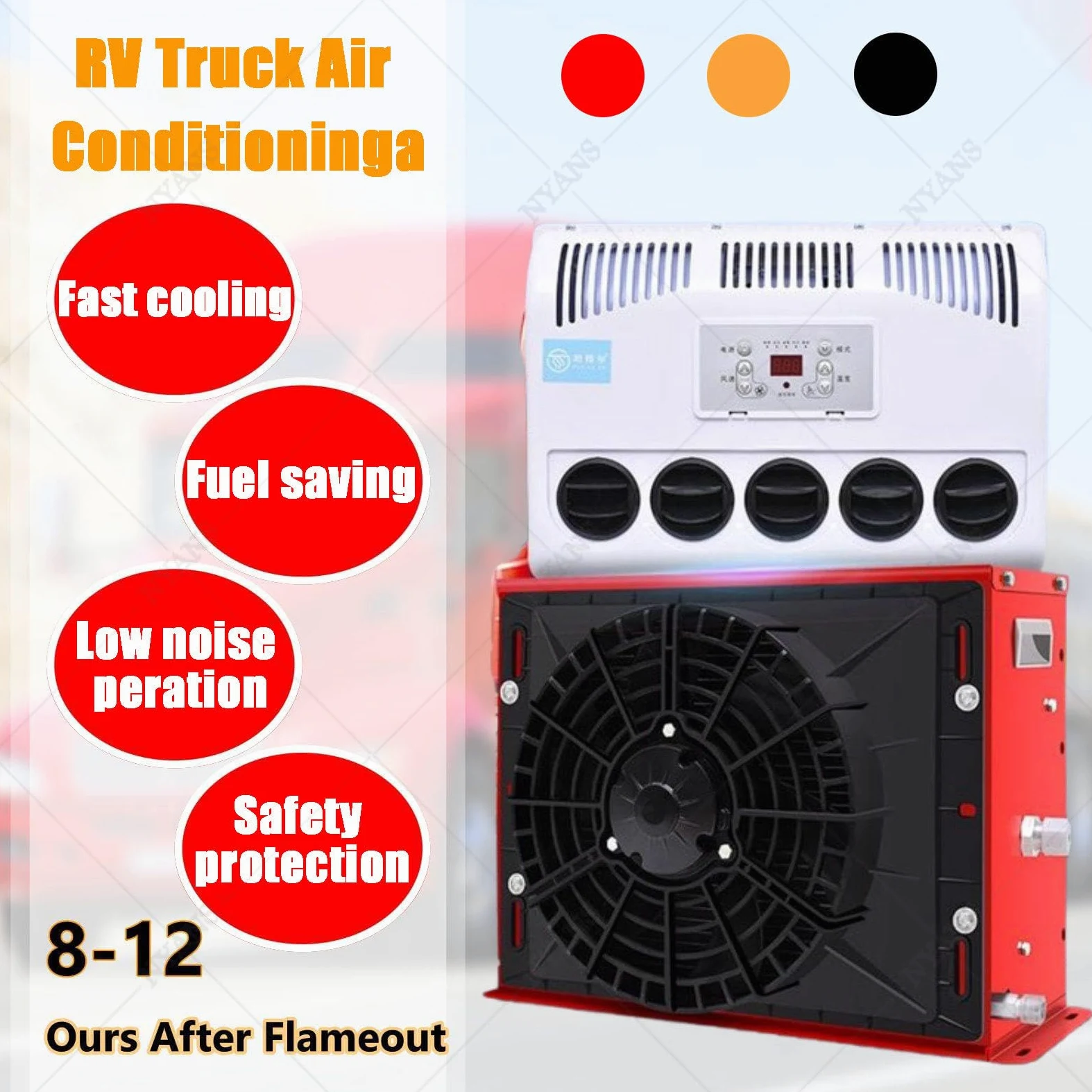 24V Aire Acondicionado para Cabina de Camión 12V/24V Unidad de Estacionamiento Dividido Autocaravana Caravana