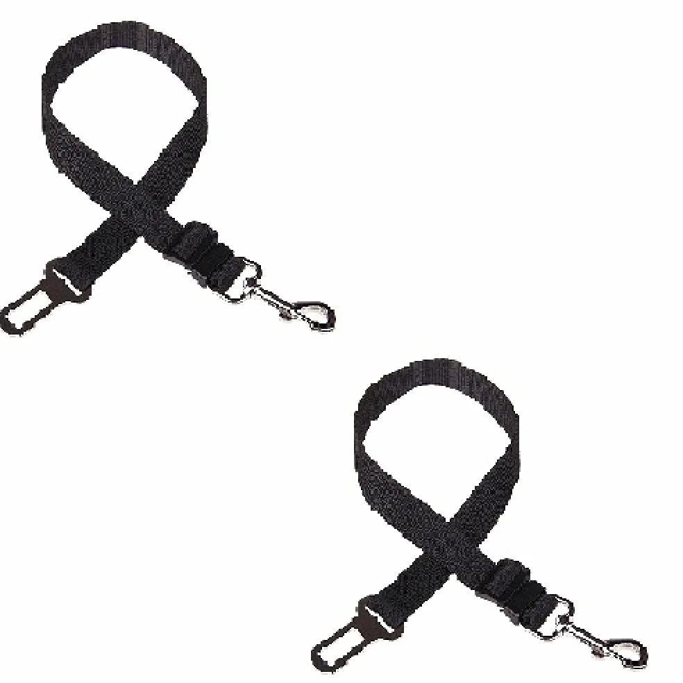 Correa de Seguridad para Coche, Color Negro, para Perros y Gatos, para Mascotas, con tracción de Viaje, 2 Unidades.