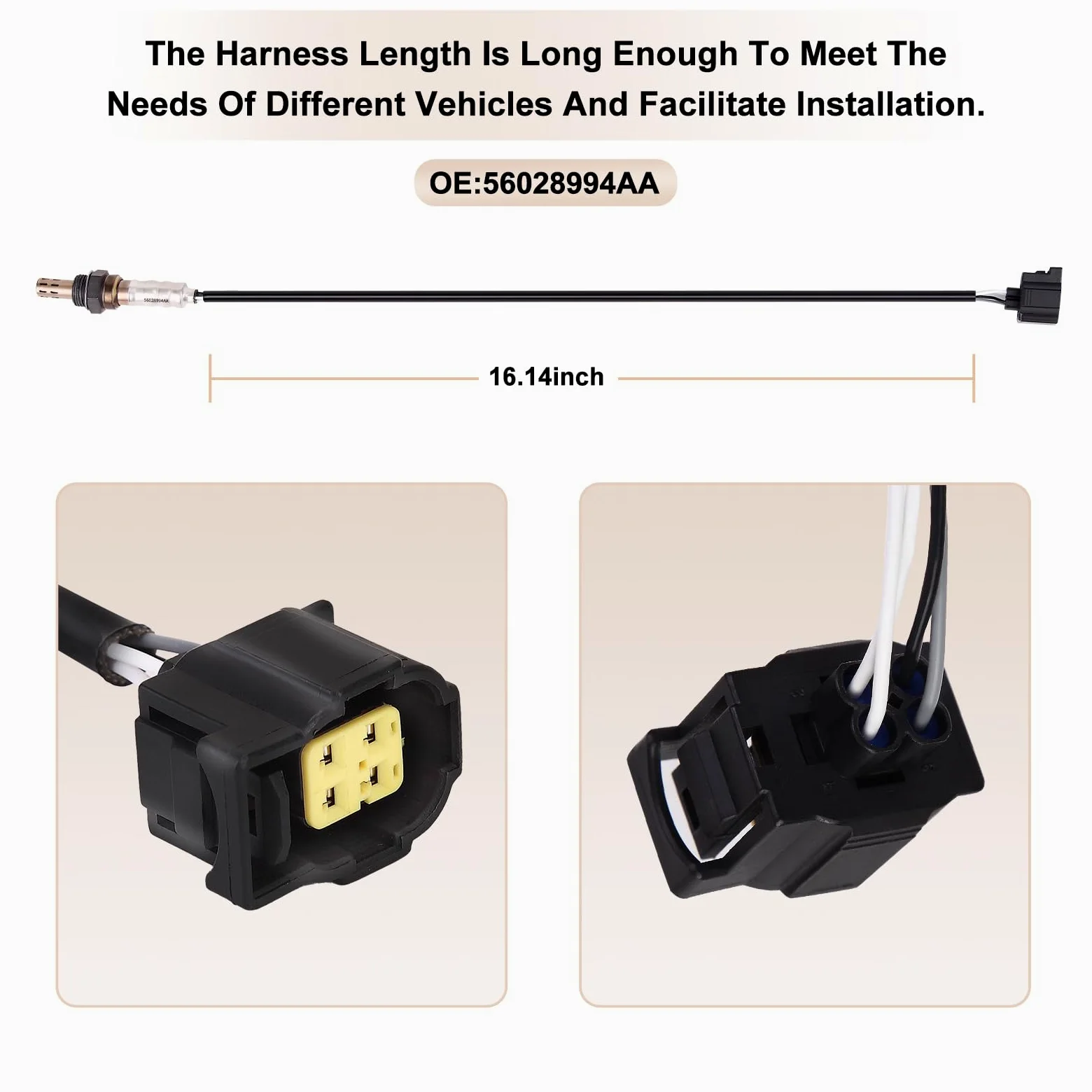Sensor de oxígeno de O2 ascendente descendente 56028994AA compatible con Chry 300 Dodge Dakota Durango Ram 1500 Jeep Wangler Commander Grand Cherokee Liberty Raider reemplaza # 56028994AB, 4 unidades
