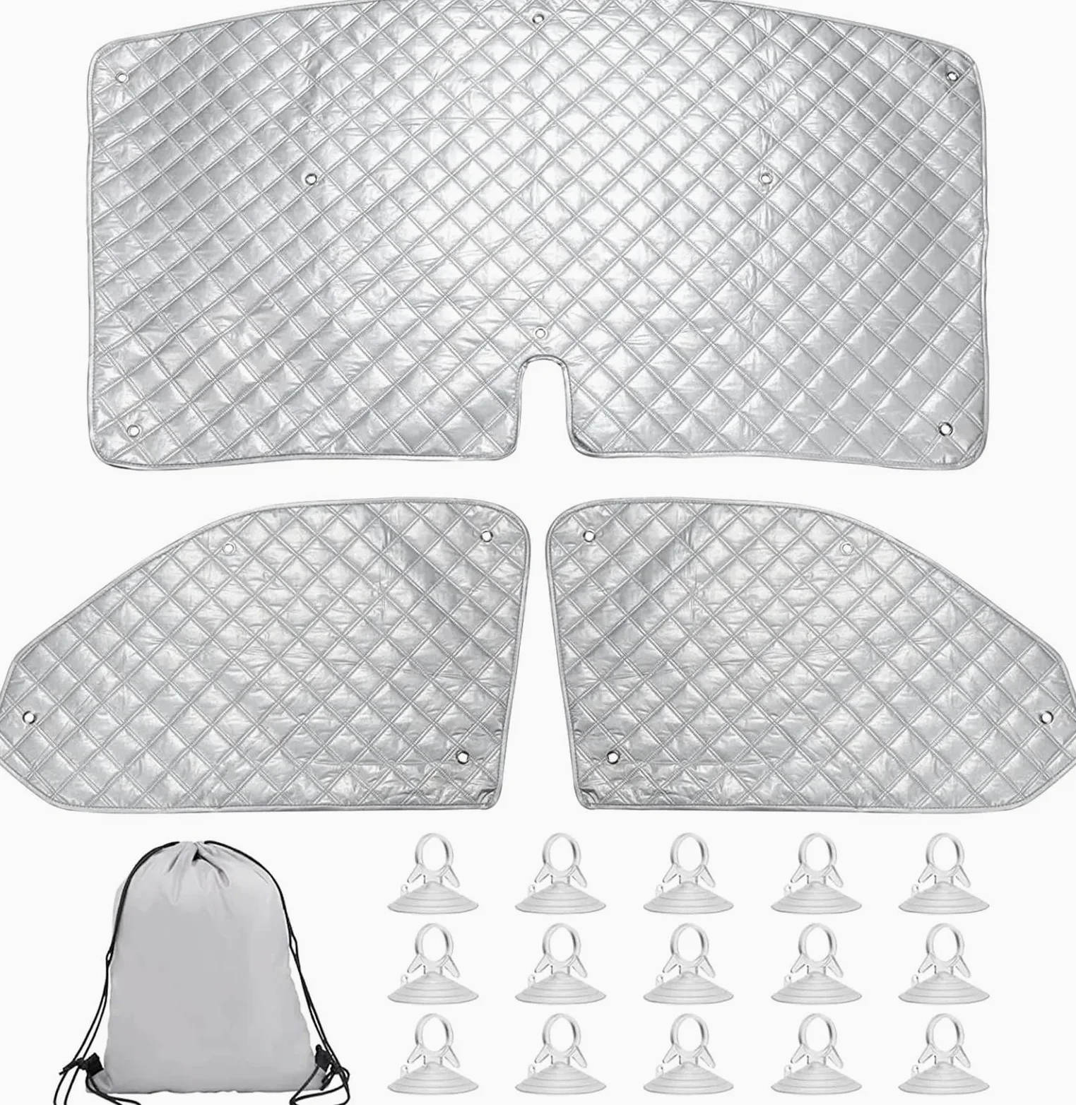 para VW T5 T6 Accesorios Exteriores De Coche 3 Uds Parasol para Parabrisas Delantero con Ventanas Laterales Cortina Protección UV Parasol Coche