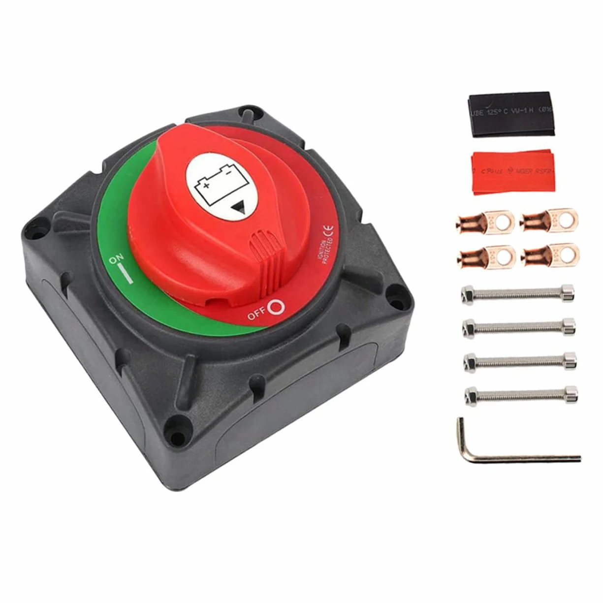 Interruptor Principal de Alimentación 600a, Aislador de Batería | Juego 1, Plástico y Latón, para Equipo Eléctrico y Batería en Camión o Barco, Operación Sencilla