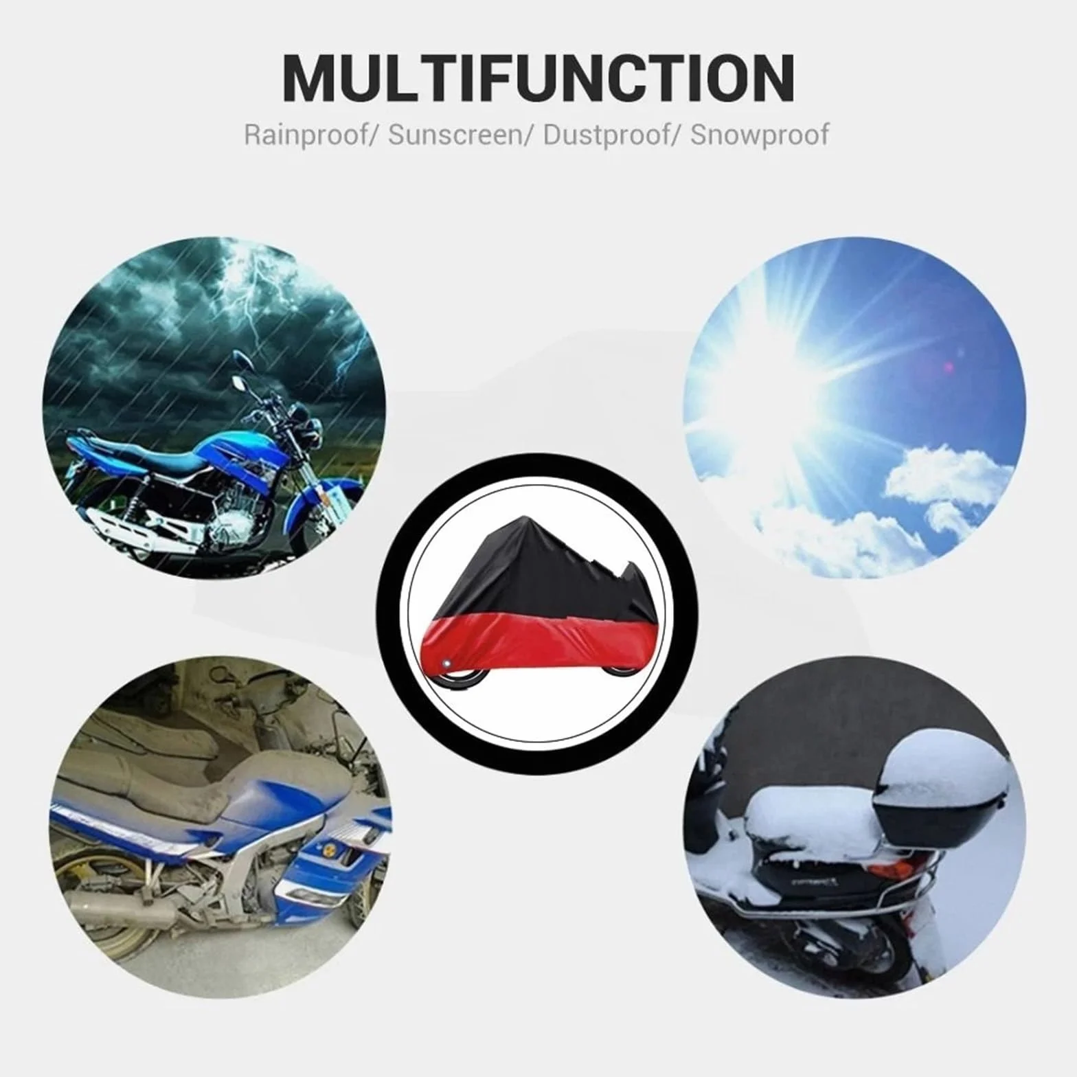 Funda para Moto Protector Cubierta Cubierta protectora de motocicleta con protección solar/nueva cubierta de motocicleta impermeable cubierta de lluvia para motocicleta a prueba de polvo(Silvery,4XL f
