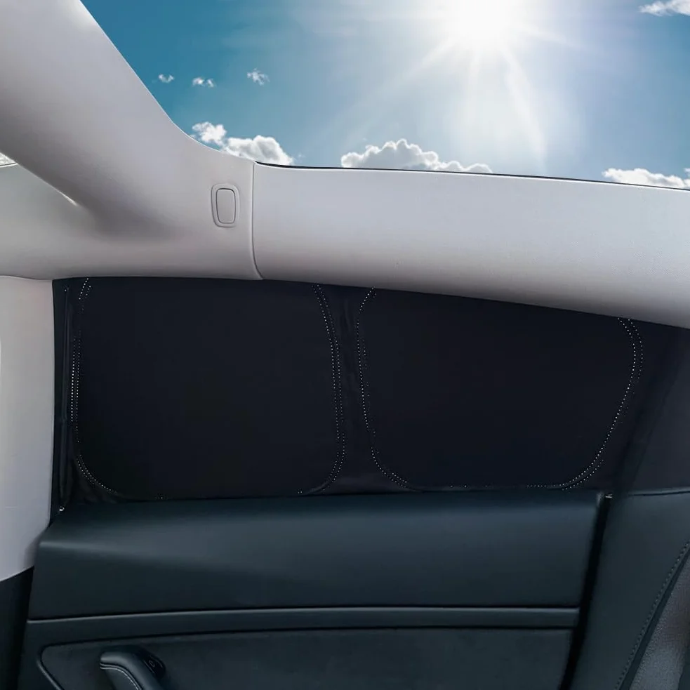 Tesbeauty - Cortina de privacidad para Campamento de 8 Piezas Especialmente diseñada para Tesla Model 3, persianas de Camping mejoradas de 5 Capas, Cubierta de Parabrisas, parasoles, Pantallas de
