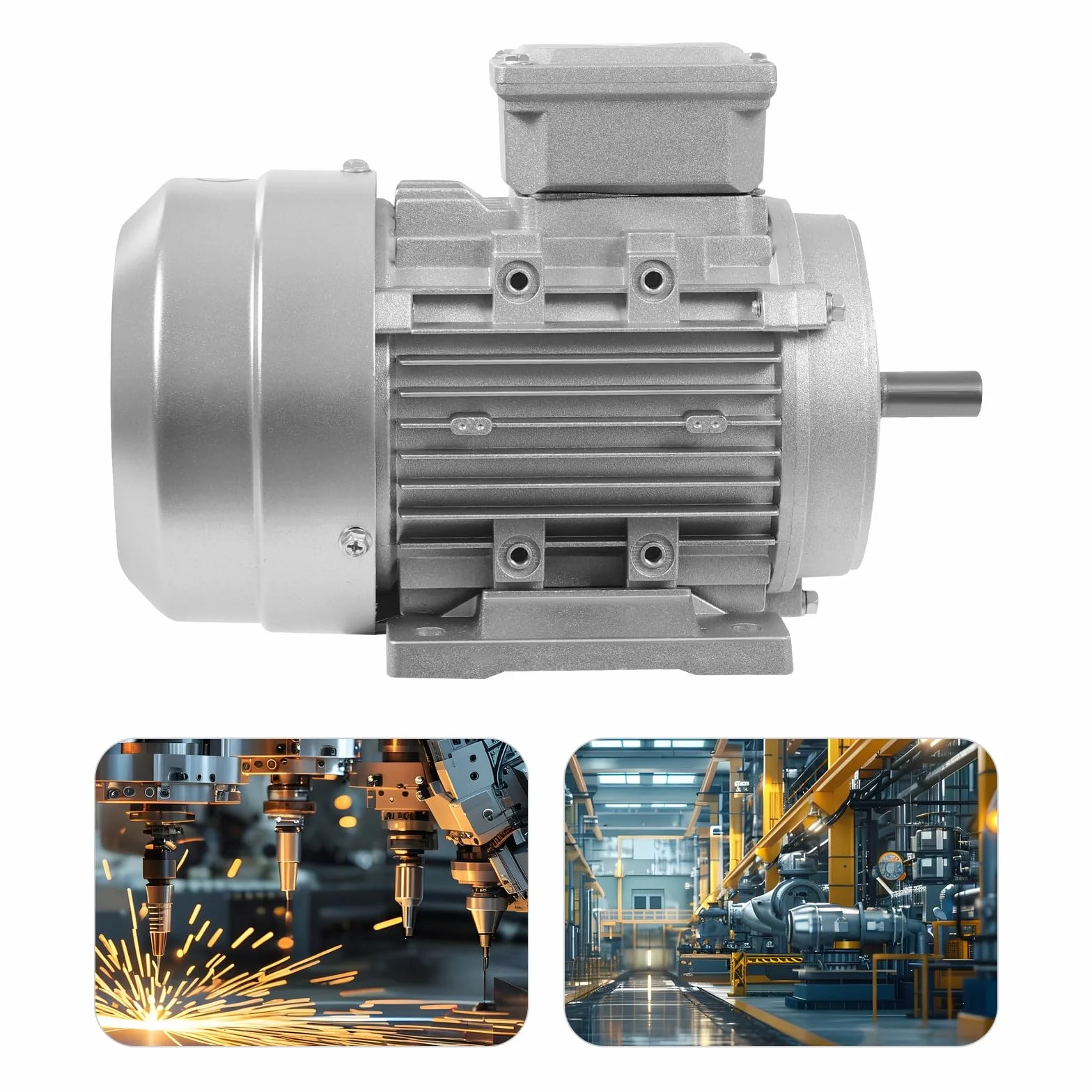 Motor eléctrico S1 de alta velocidad - Motor asíncrono trifásico - Alta estabilidad - Adecuado para maquinaria, industria, minería, máquinas de herramientas (0,55 kW)