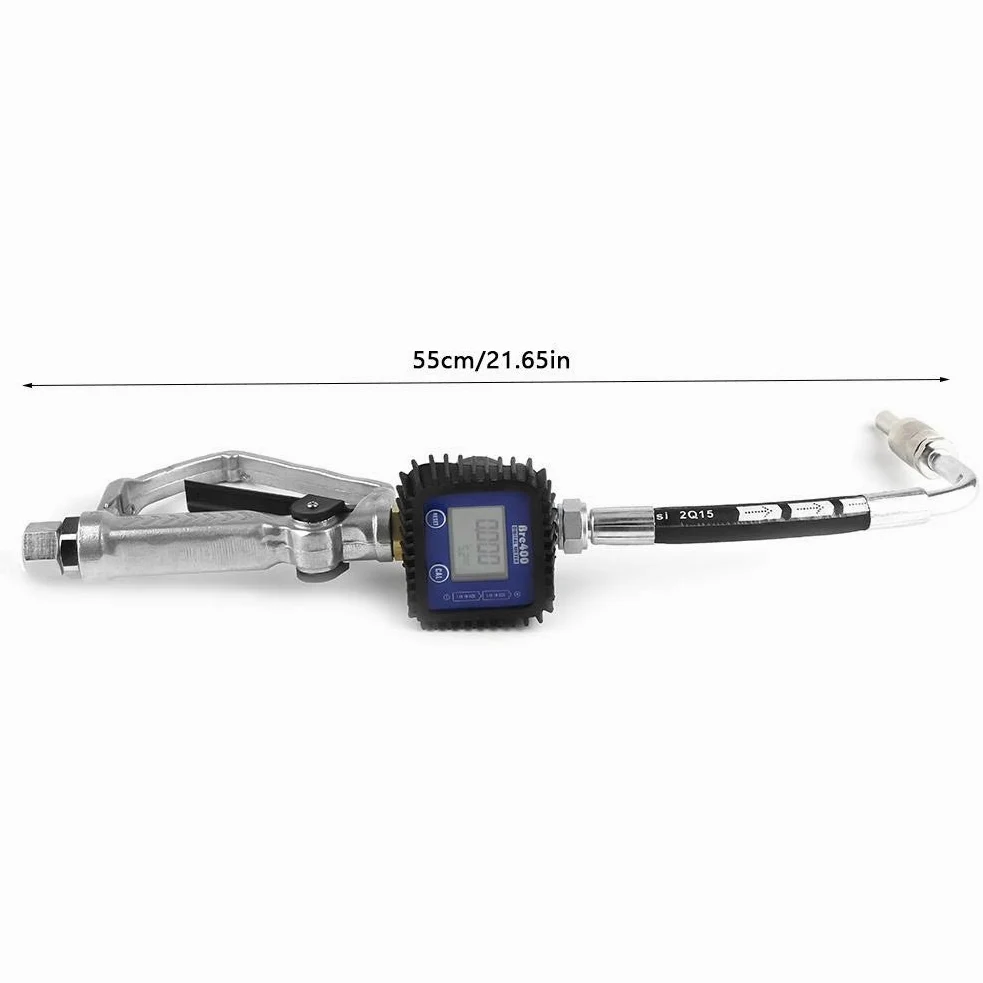 Boquilla de Medidor de Válvula de Control de Aceite Digital, Pantallas LCD 1-35l/min 1500Psi 100Bar Boquilla Lubricante Aceite Combustible Servicio Pesado Boquilla Llenado Pistola con Medidor de Flujo