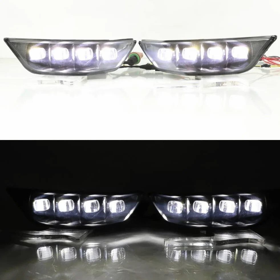 Luces diurnas LED DRL para Ford Mustang 2015 2016 2017, Parachoques delantero LED blanco DRL + intermitentes amarillos Streamer, iniciar escaneo