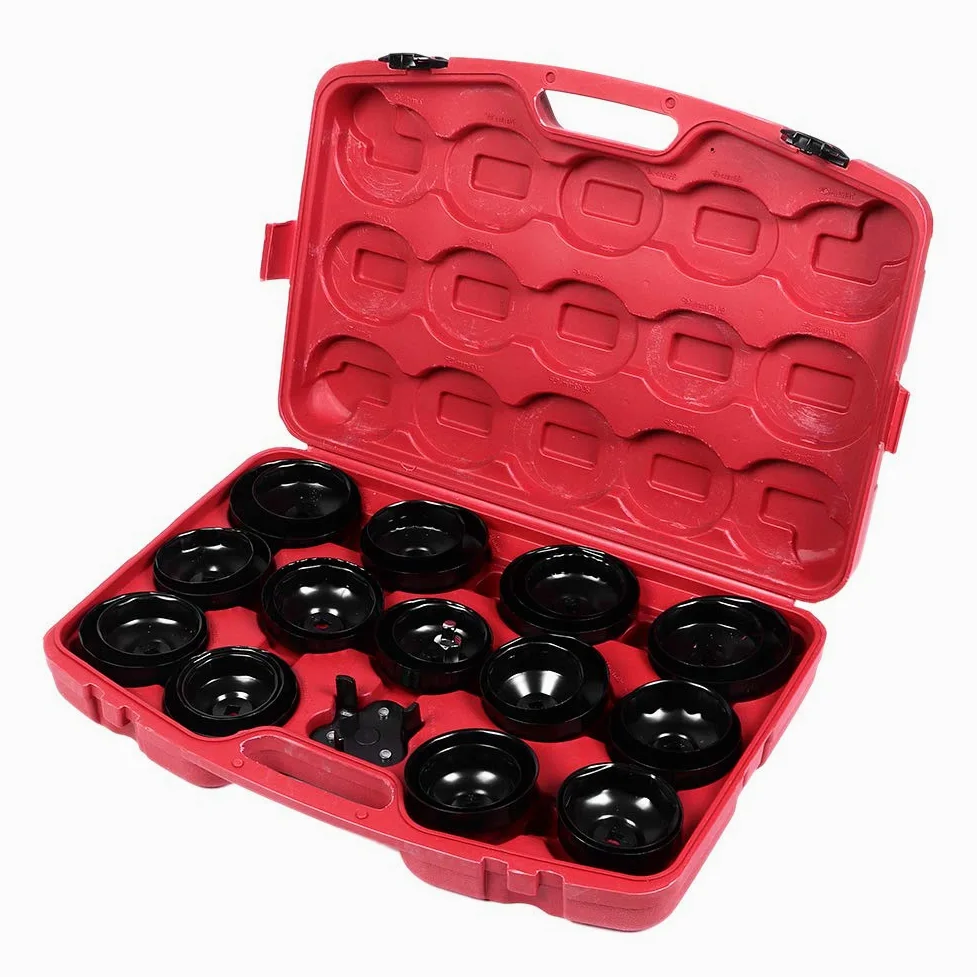 Fyearfly Juego de 30 llaves de filtro de aceite, kit de enchufe universal para una fácil extracción de filtro, herramientas duraderas de reparación de automóviles, juego completo de llaves para un