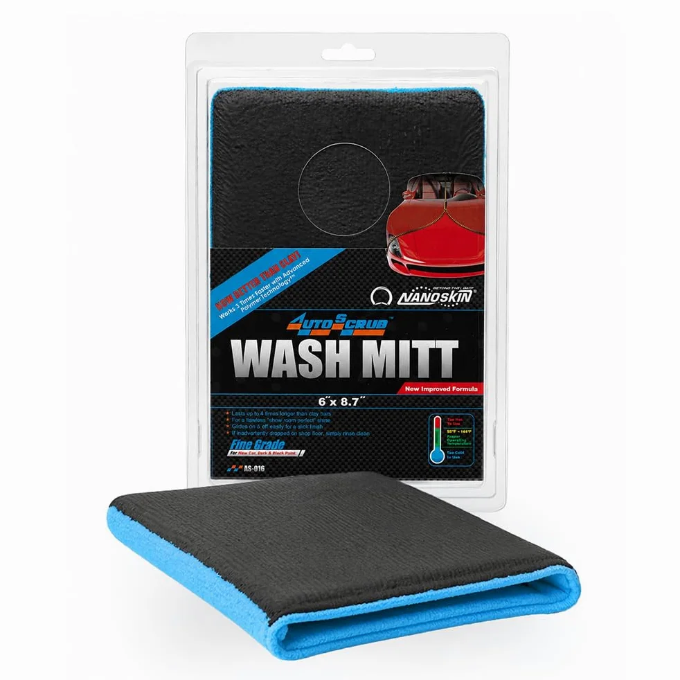 Nanoskin Autoscrub - Manopla de Lavado de Calidad Fina, Microfibra Tejida en Trama [AS-016] Azul, 15 x 22 cm