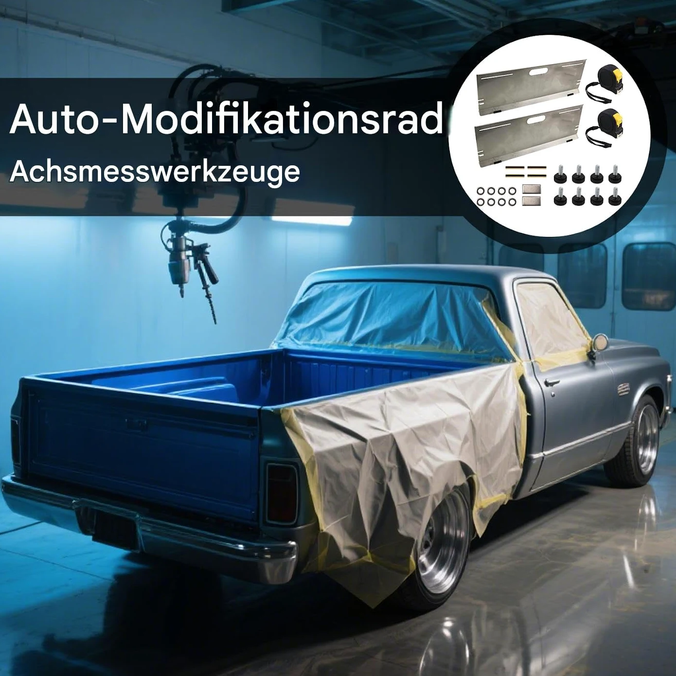 Herramientas Alineación Automotriz 2 métricas Antideslizantes y Placa | Kit Magnético Alineador de Ruedas para Coche para camión, RC, reparación, vehículos domésticos y