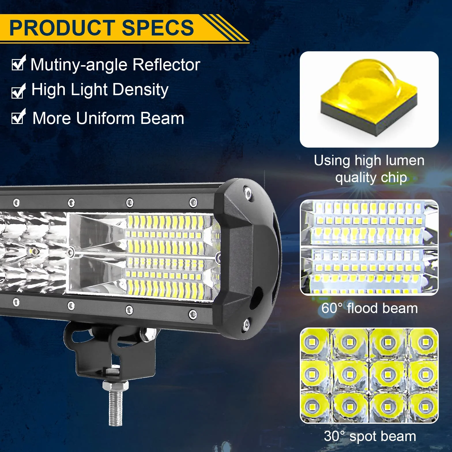 Auto 4 x 4 barra LED 100 cm 540 W barra luminosa LED de trabajo con 12 V haz de cableado, foco e inundación Rampa LED luces faro LED para coche, tractor, camión, quad, barco, SUV 4 x 4
