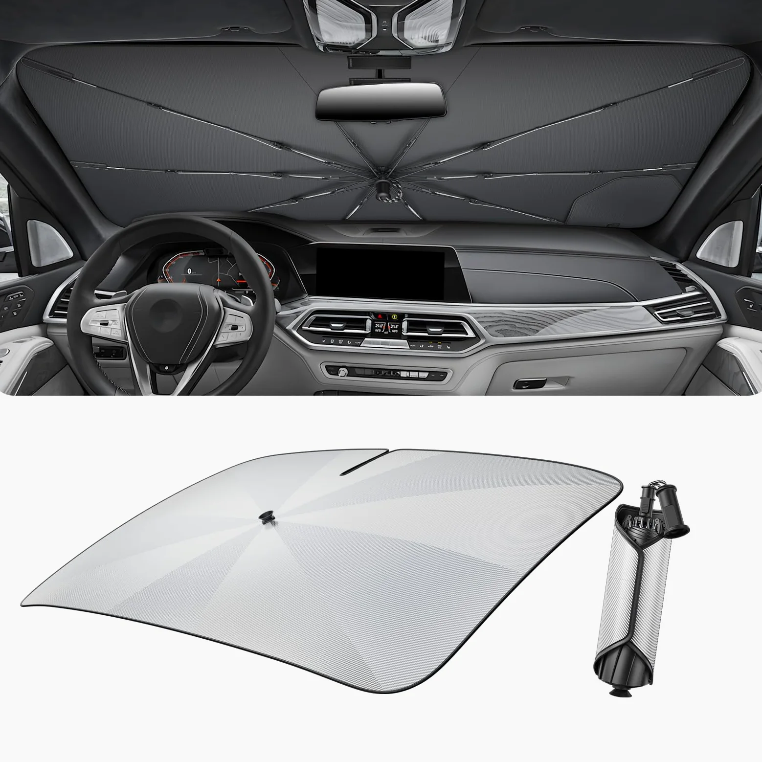 LUWU Parasol para BMW X5 X6 X7 G05 G06 G07 F15 F16 2019-2026 Plegable Protector Solar Térmico