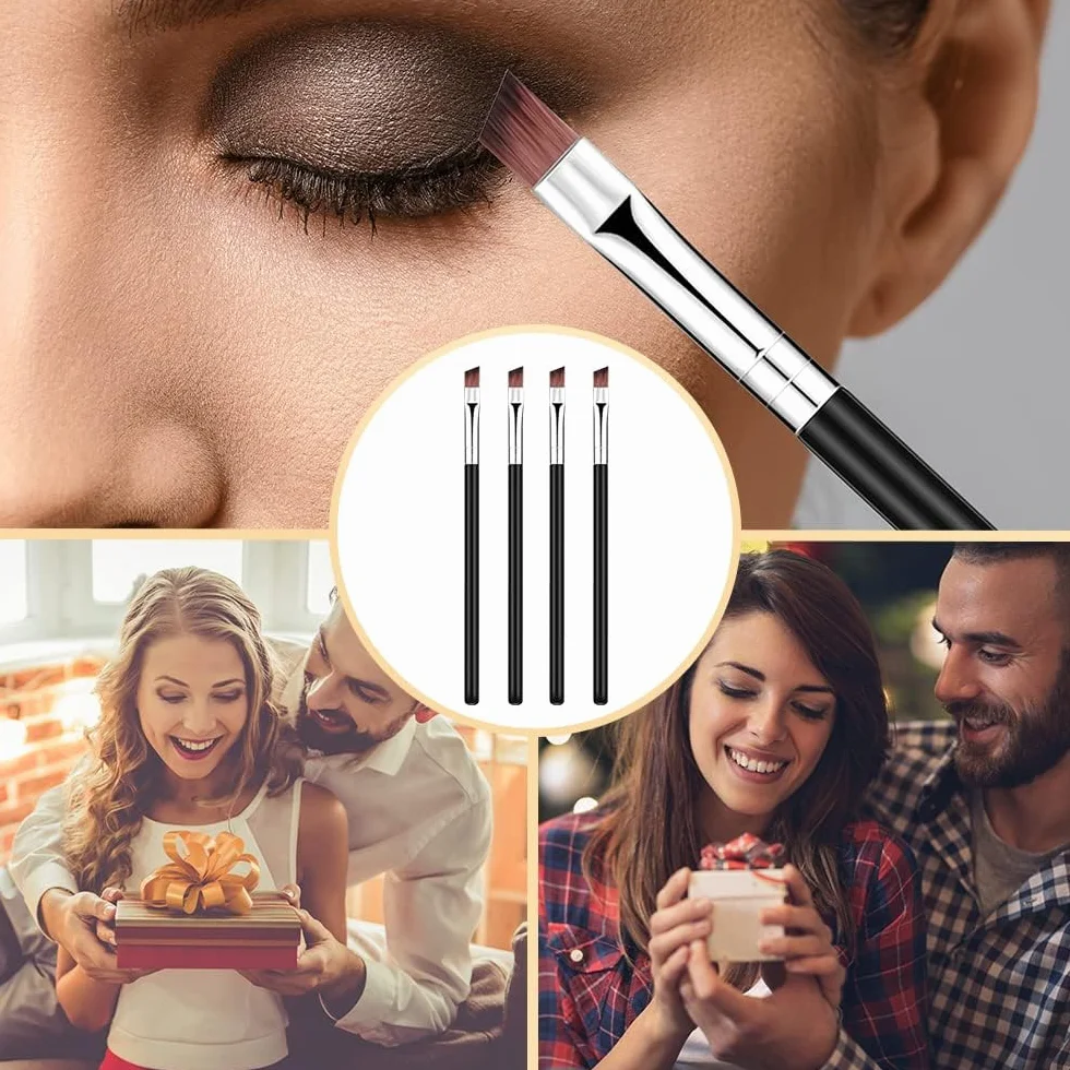 Juego de brochas para sombra de ojos, 8 PCS, brocha cosmética multifunción, brocha para delineador de ojos, brocha correctora, brochas para pestañas, brocha para polvo con ángulo biselado para cejas