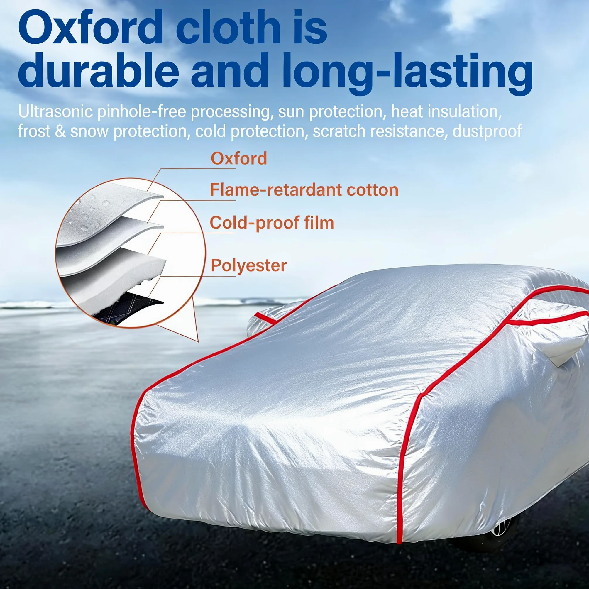 Funda Coche Antigranizo para EBRO S400 SUV 2025-,Cubierta de Coches Exterior Impermeable,Lona Coche Transpirable Antigranizo Antinieve,con Cremallera Exterior