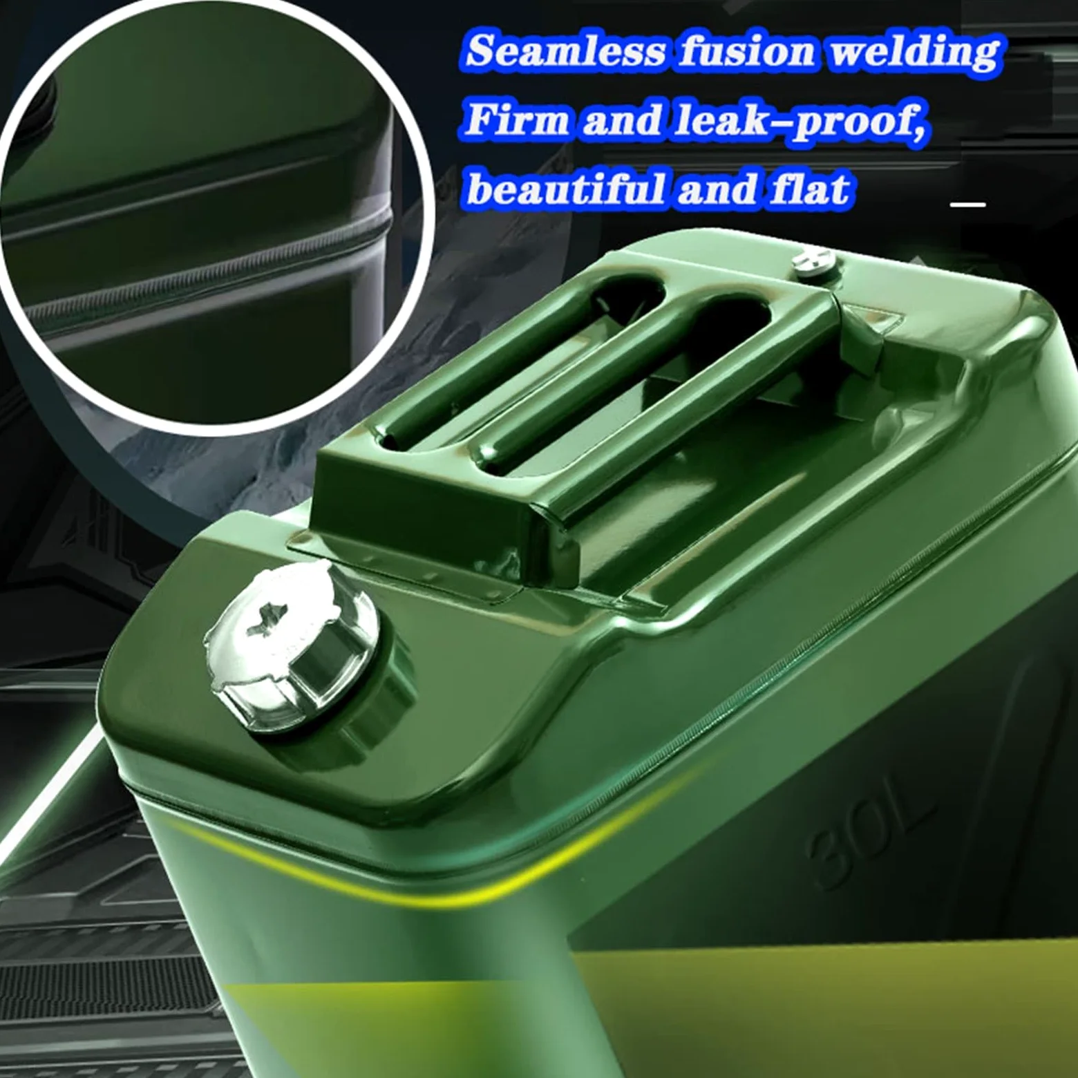 Recipientes para gasolina El tanque de gas de metal puede acceder al ejército de gasolina verde, el combustible diesel puede alimentar el tanque de copia de seguridad de emergencia, con un pico flex