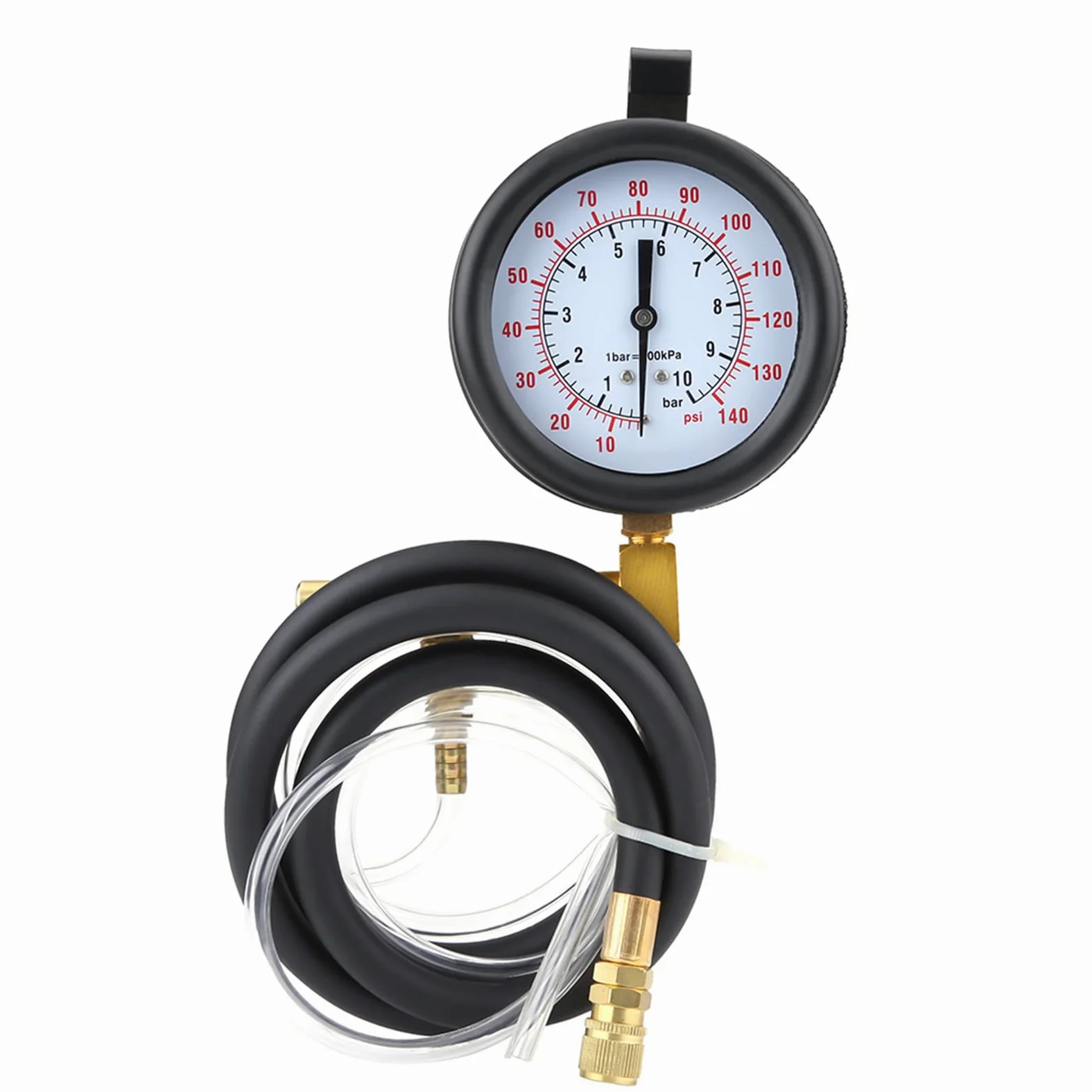 Acouto Kit de Probador Universal de Medidor de Presión de de Gasolina con Medidor de Escala Dual de 90 Mm para Probador de Presión de de Gasolina de Bomba de Inyección de de