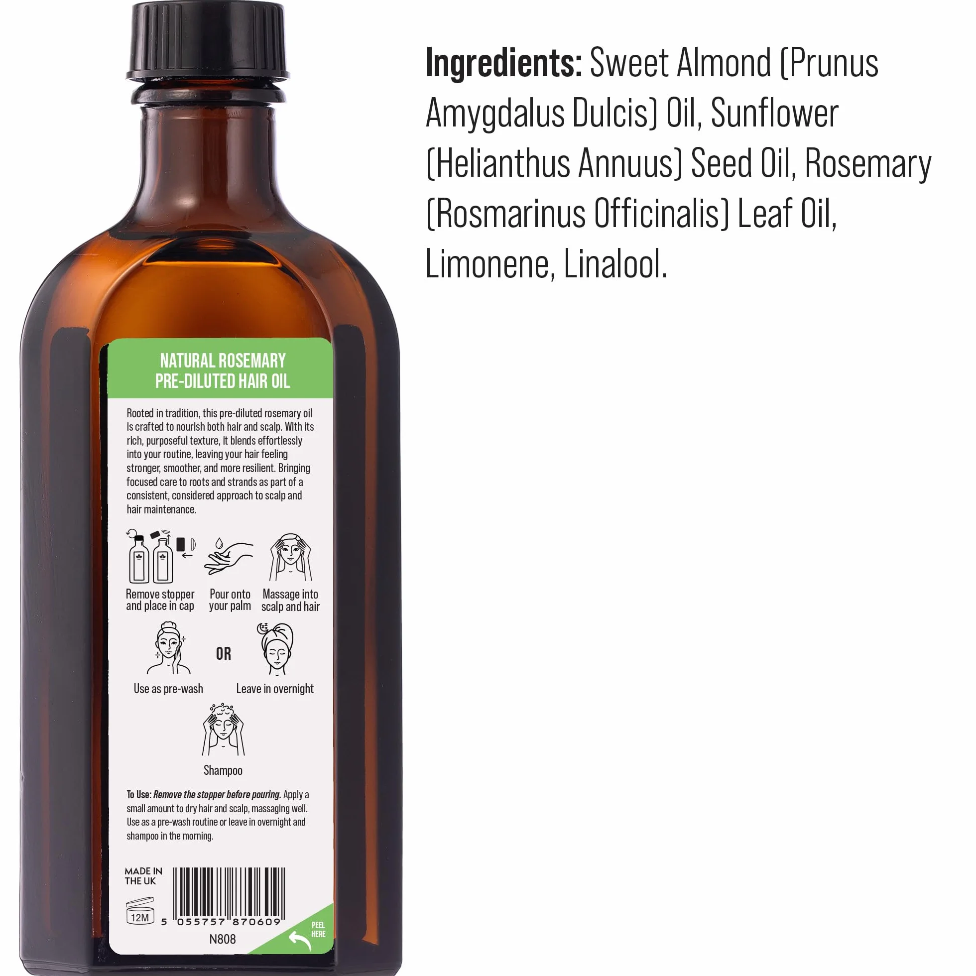 Nature Spell Aceite de Romero para Crecimiento Capilar con Aplicador de Peine, 150 ml