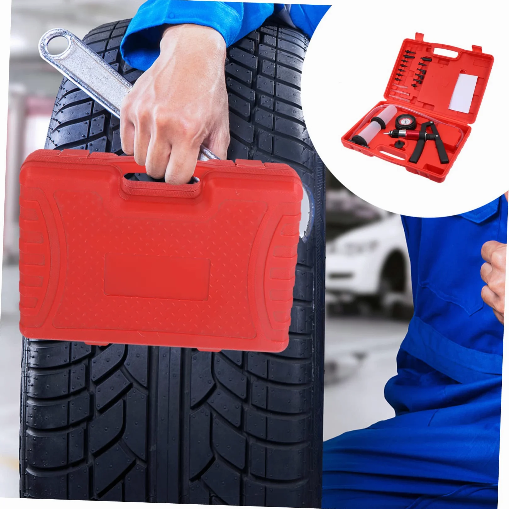Ciieeo Bomba De Líquido De Frenos Manual para Coche Kit De Purga De Frenos Bomba De Vacío Herramienta para Purgar Líquido De Embrague para Mantenimiento De Vehículos