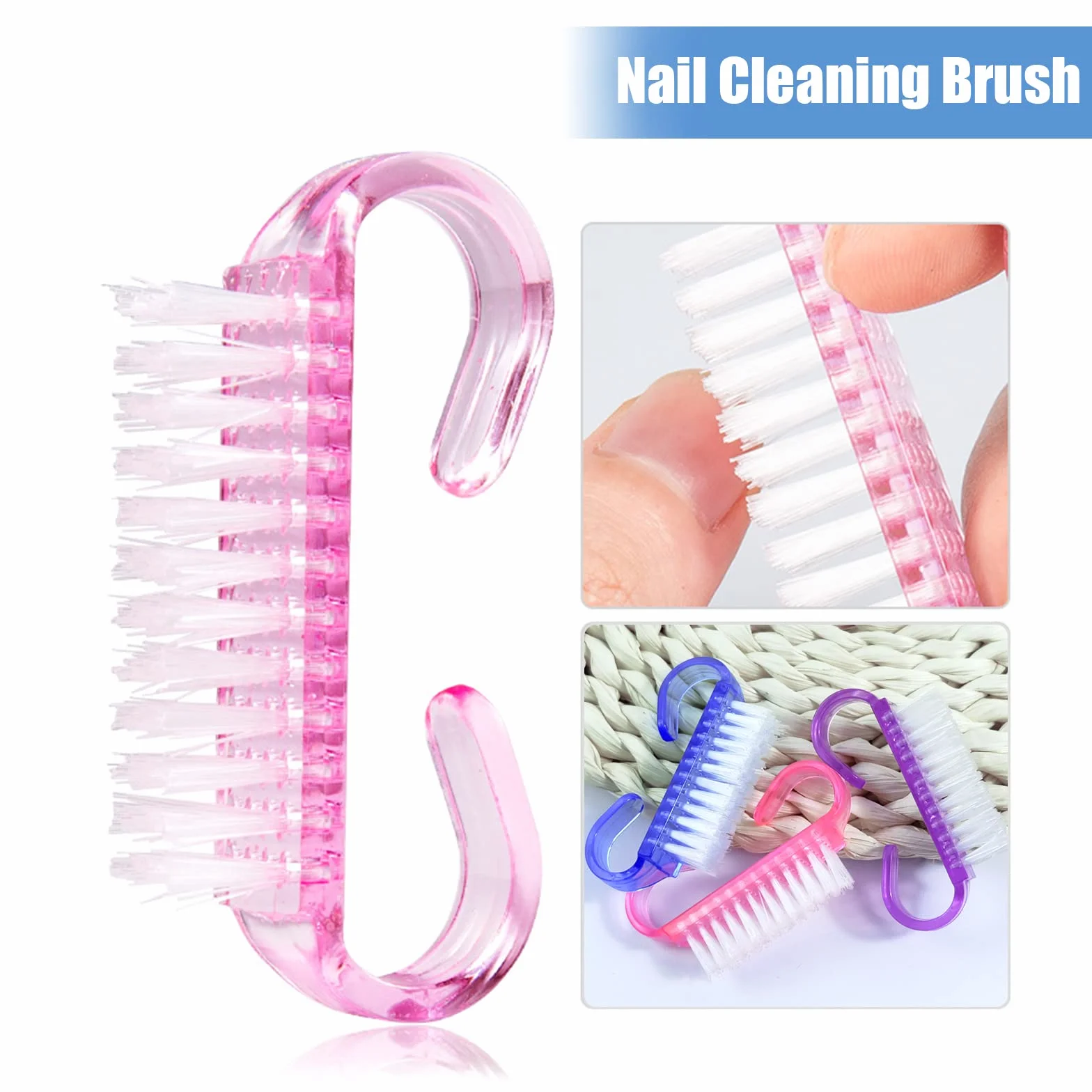 Cepillo De Uñas 5 Piezas Nail Brush Con Mango De Plástico Limpieza Dedos Y Uñas Manicura