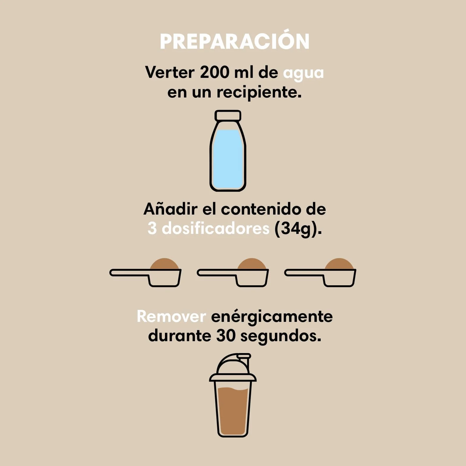 Bicentury Proteína en polvo Moka & Avellana, 20g proteína por porción, Sin Azúcares Añadidos, 340g