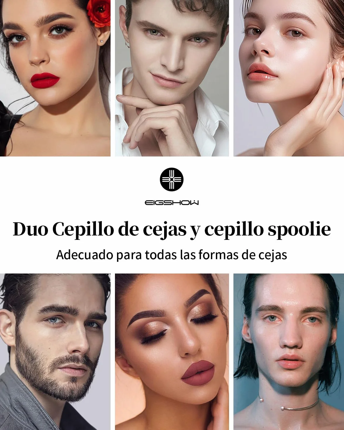 EIGSHOW Cepillo para cejas en ángulo de doble punta, para definir cejas delineador ojos pestañas, Maquillaje de Ojos