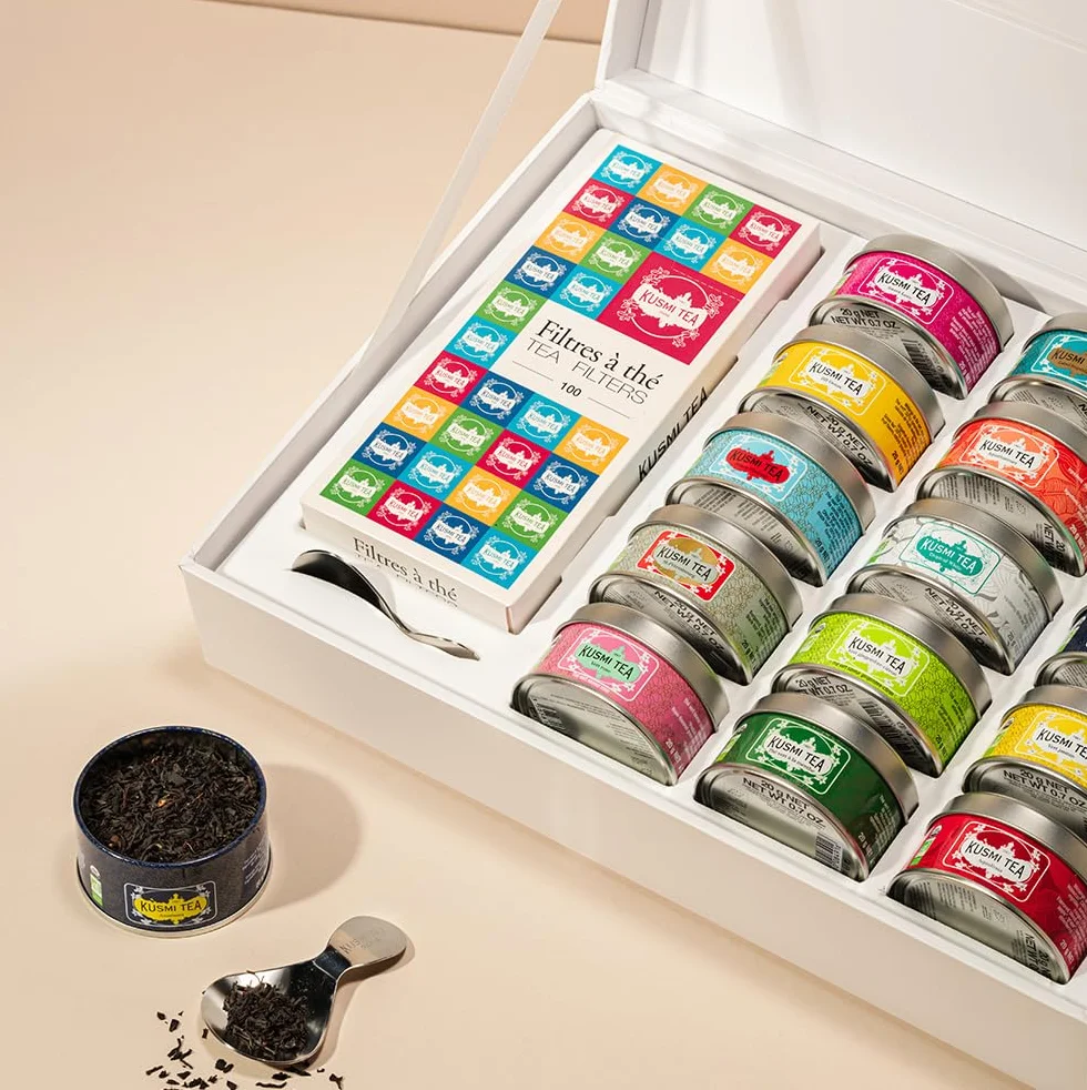Kusmi Tea 15 Recetas Icónicas Té Orgánico Negro Verde Blanco Hojas Sueltas 15 Variedades Latas 25g