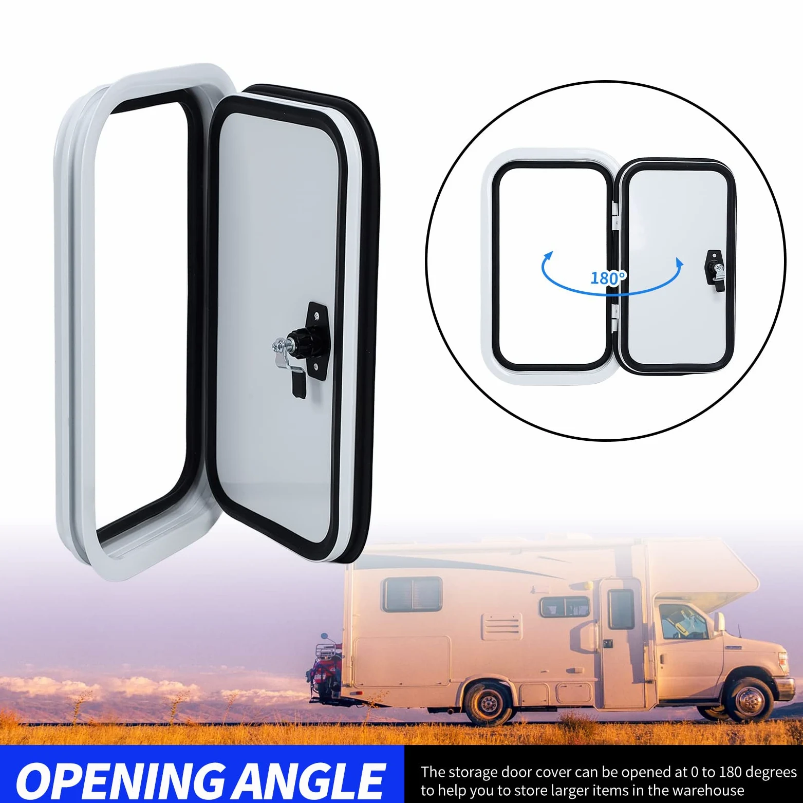 Puerta de Acceso para Vehículos Recreativos, Puerta de Alenamiento de Equipaje de Esquina Redondeada con Sellado H500 W400mm para Autocaravana