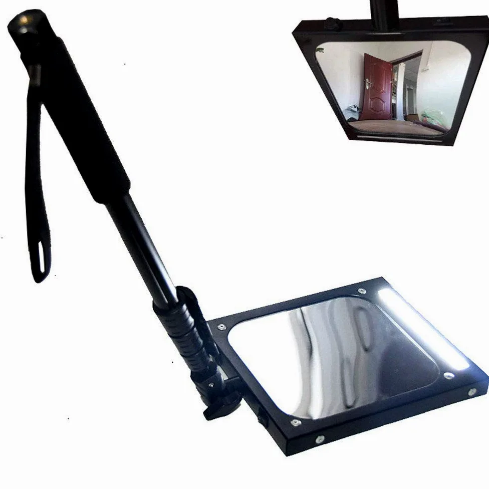 Espejo de inspección de Bajos de vehículos Home Care - con luz LED, Espejo de inspección de Bajos - Mango retráctil Ajustable, Equipo Visual para vehículos, Recargable,