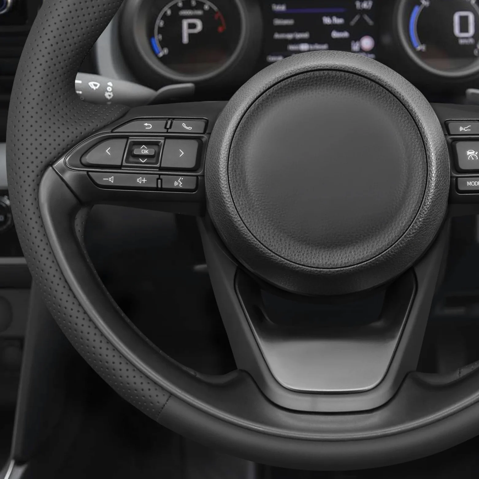 MEWANT Fundas para Volante de Coche Cosida a Mano para Toyota Yaris IV (XP210) 2020-2024 / Yaris Cross 2021-2024 / Aygo X 2022-2024 | Volante de Coche Cosida a Mano / Toyota Yaris IV (XP210) 2020-2024 / Yaris Cross 2021-2024 / Aygo X 2022-2024 Transpirabl