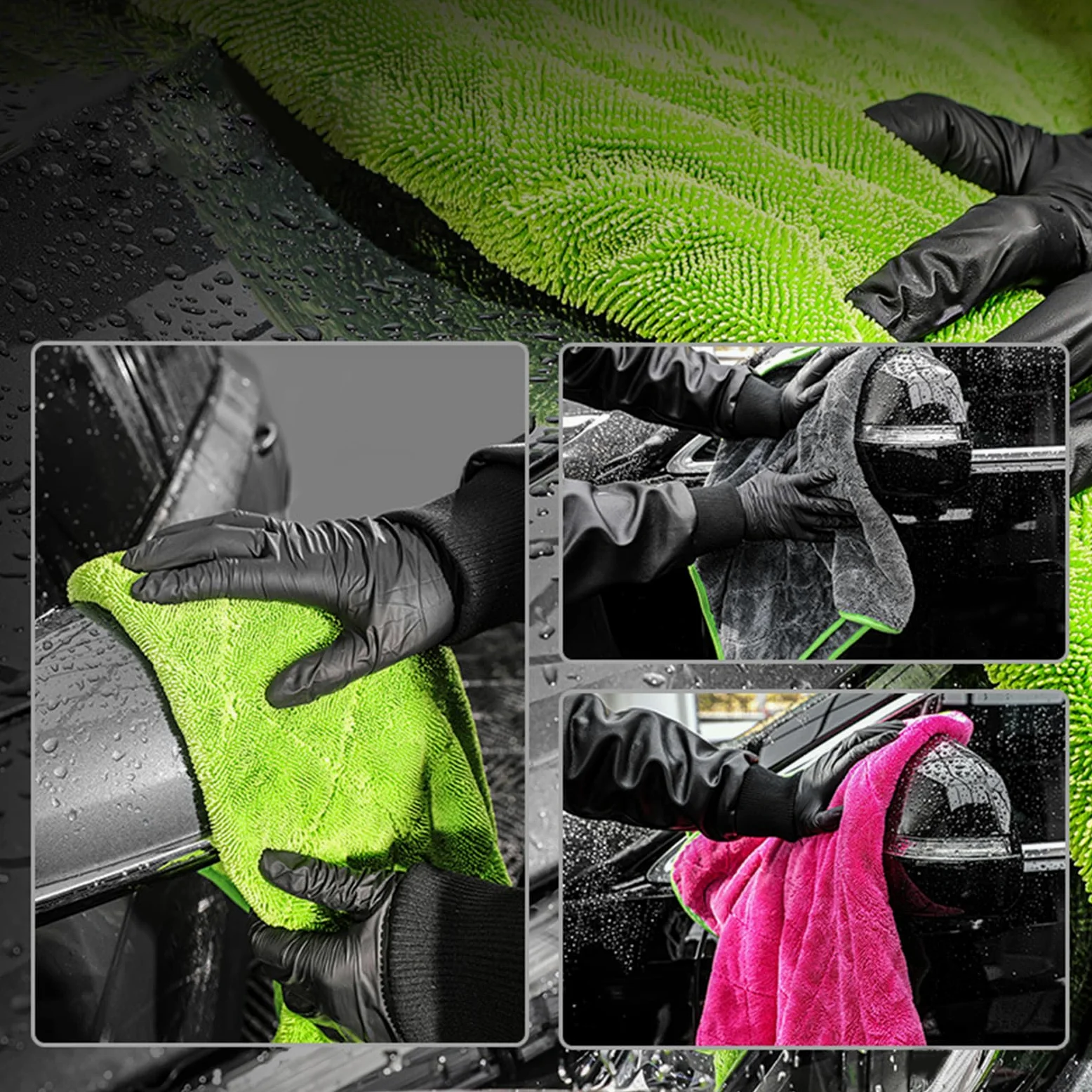 Thickened 2 Side Car Cleaning Towel Quick Dry Scratch Proof Lintless Fabric for Vehicles Window Furniture Microfiber Towels for Car