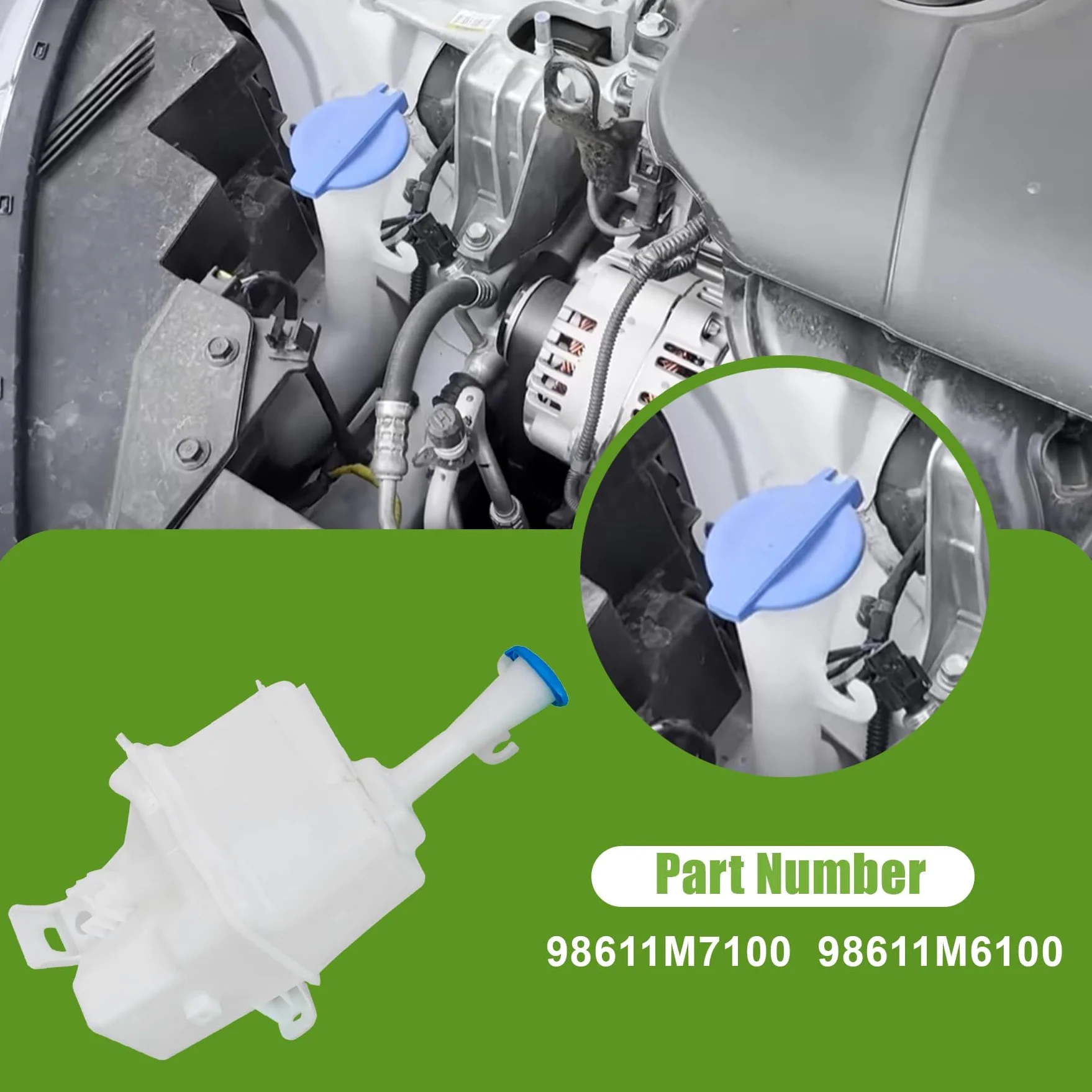 XQSMWF Depósito de líquido para limpiaparabrisas 98611M7100 compatible con Kia Forte 2019-2023