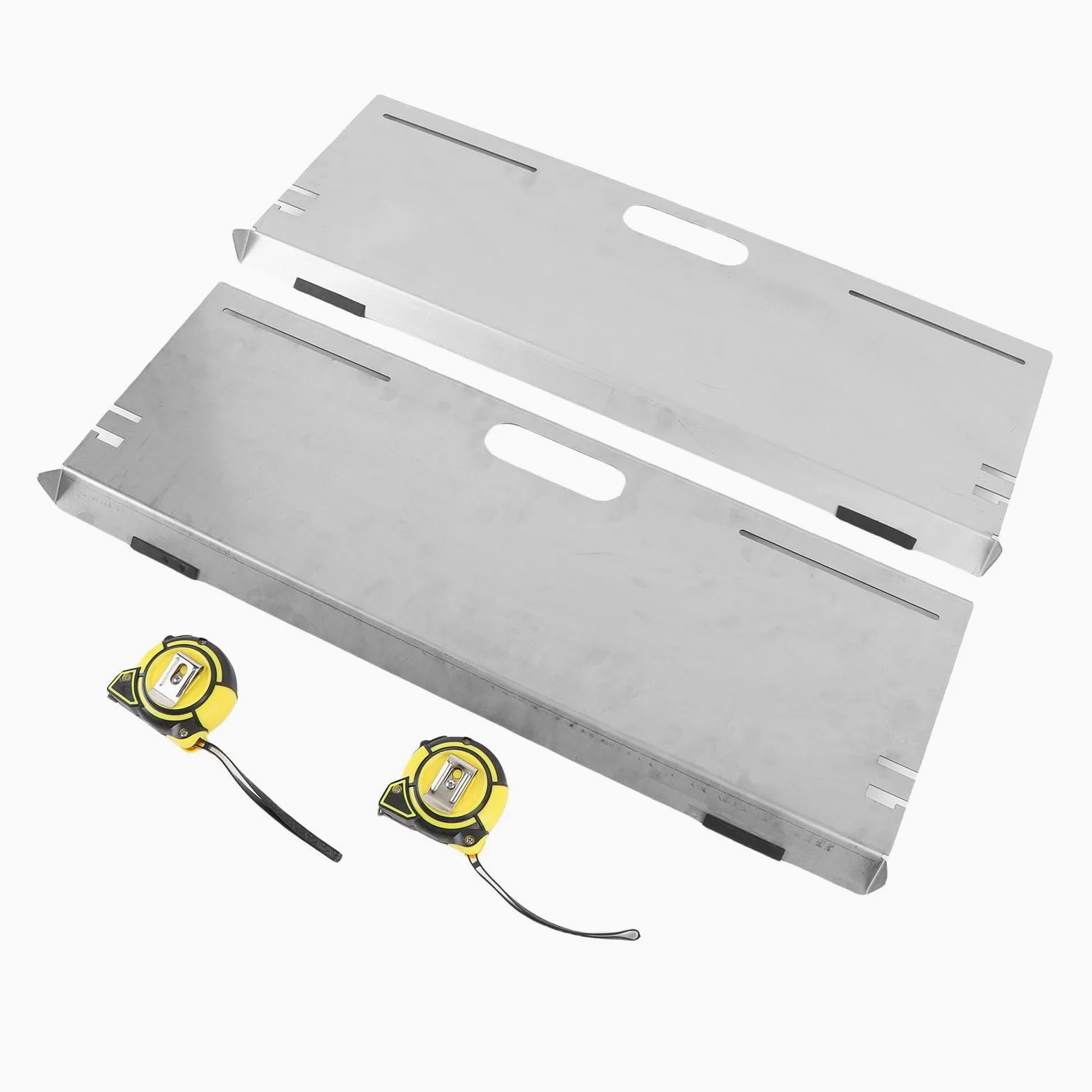 2 Placas de Alineación de Ruedas de Acero Inoxidable, Herramientas de Alineación de Ruedas Automotrices con Cinta Métrica de 5 M para Configuración de Puntera de Bricolaje en Automóviles,