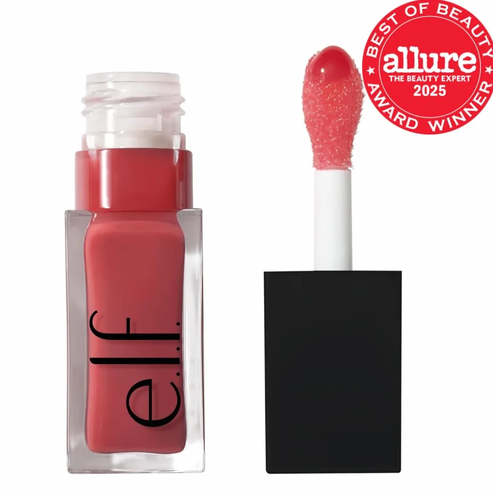 e.l.f. Aceite para labios Glow Reviver, nutritivo y tintado, acabado muy brillante, aceite de jojoba, vegano, no testado en animales, rosa (Rose Envy)