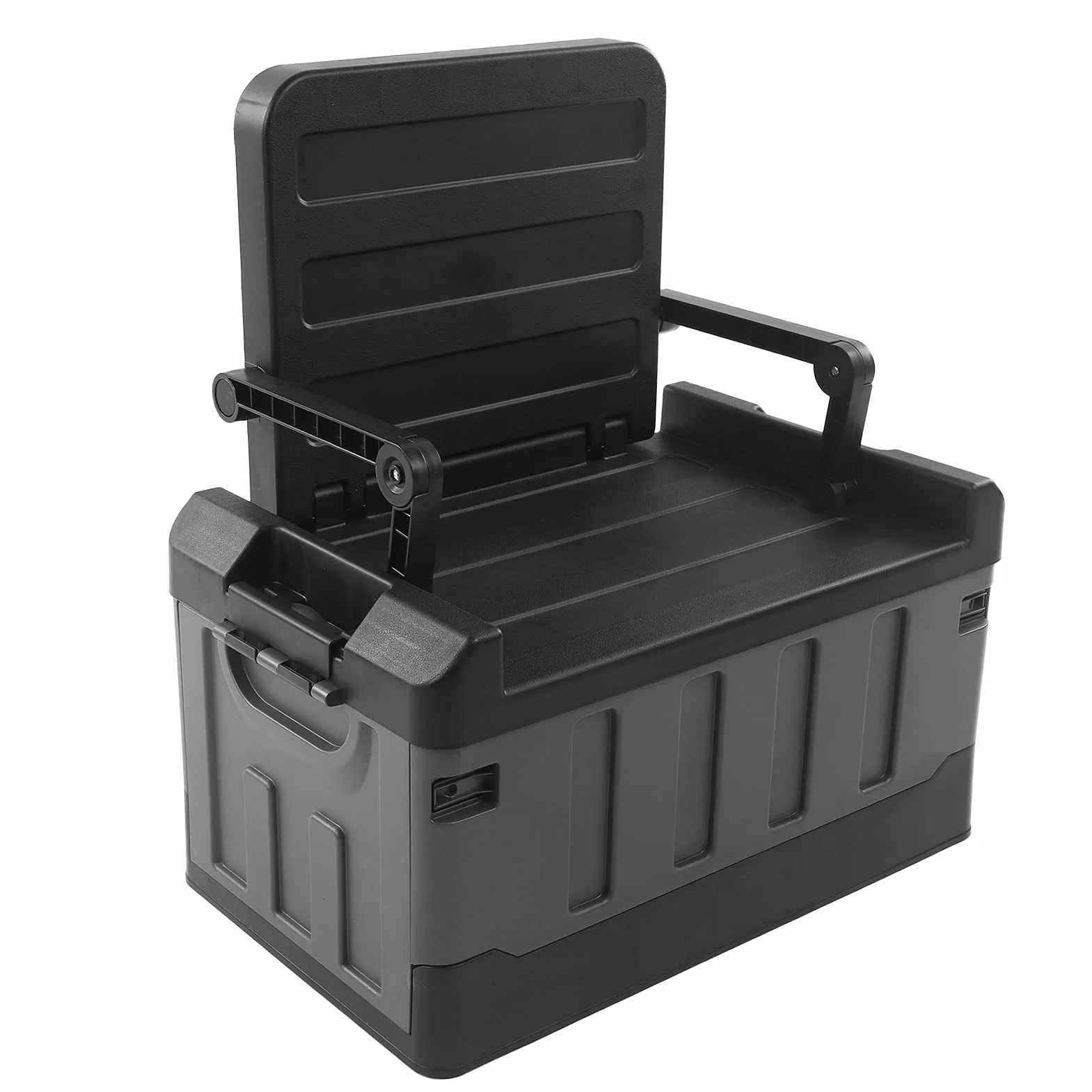 Zerodis Caja de Almacenamiento Plegable para Coche de Gran Capacidad, Organizador de Maletero Plegable ABS, 70 L, 200 Kg, Silla Portátil con Soporte de Carga para Viajes, Camping, Pesca, RV, Uso