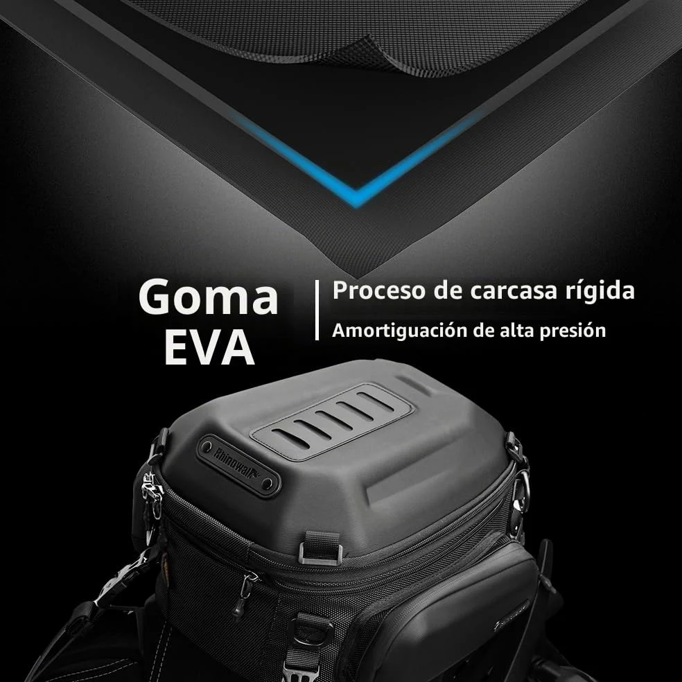 Rhinowalk Bolsa de almacenamiento para motocicleta, carcasa rígida, impermeable, capacidad 12-18L expandible