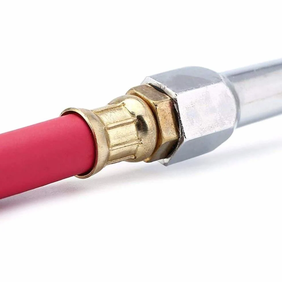 AGAATI Inflador de neumáticos Digital con manómetro, portabrocas de Aire de 200 PSI y Accesorios para compresores de Alta Resistencia con Manguera de Goma y acoplador de conexión rápida
