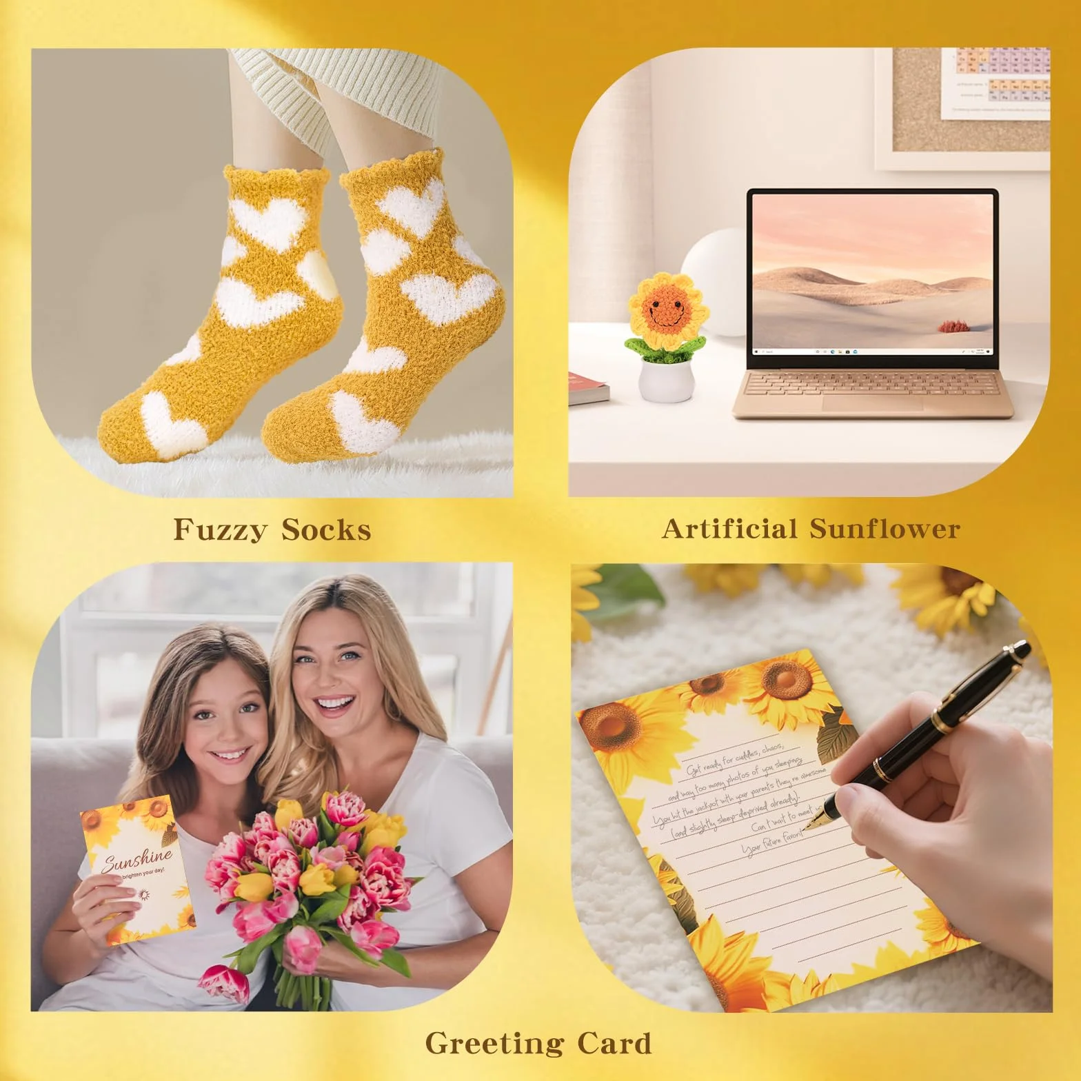 Sunshine Cestas de Regalo para Mujeres Hermanas Set de 7 Piezas Cuidado Personal Amistad