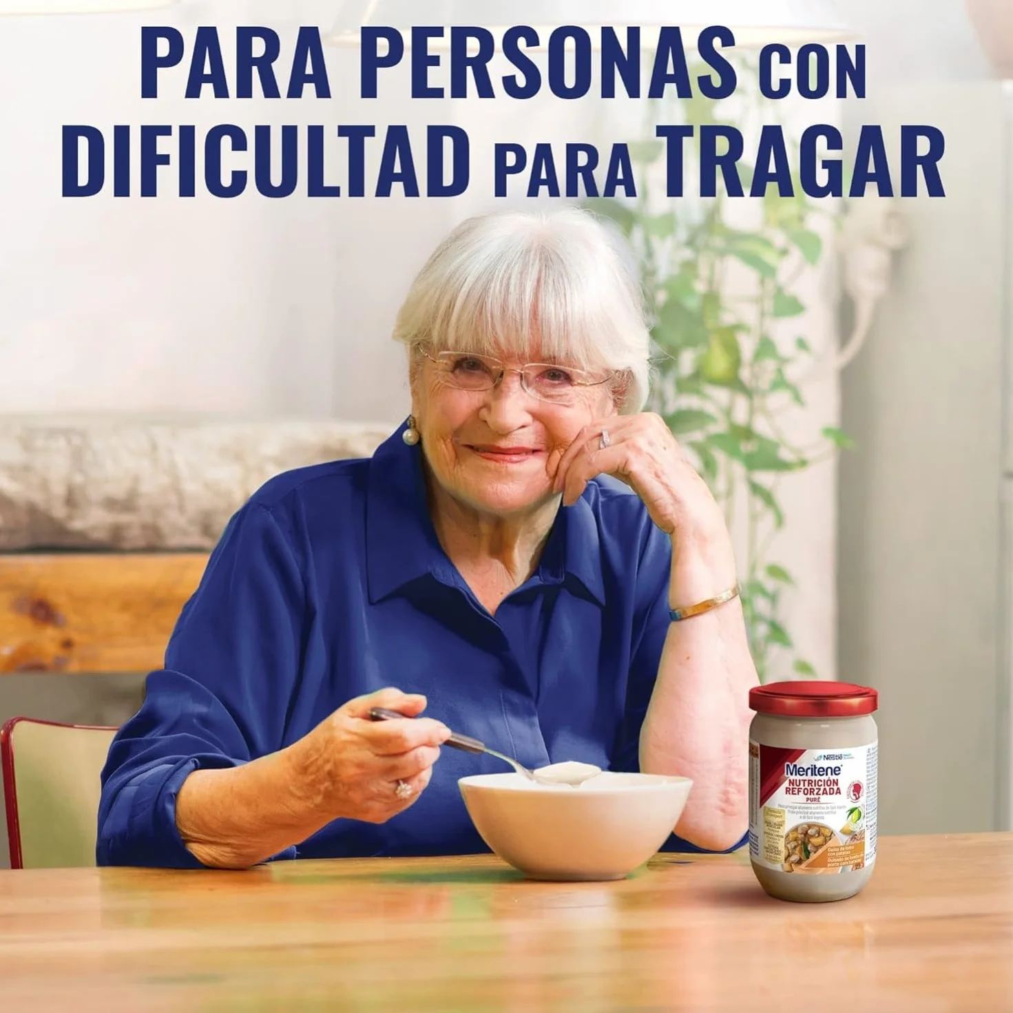 Meritene Puré de Guiso de Lomo con Patatas 300 gr Alimento Nutritivo para Adultos con Dificultad para Tragar