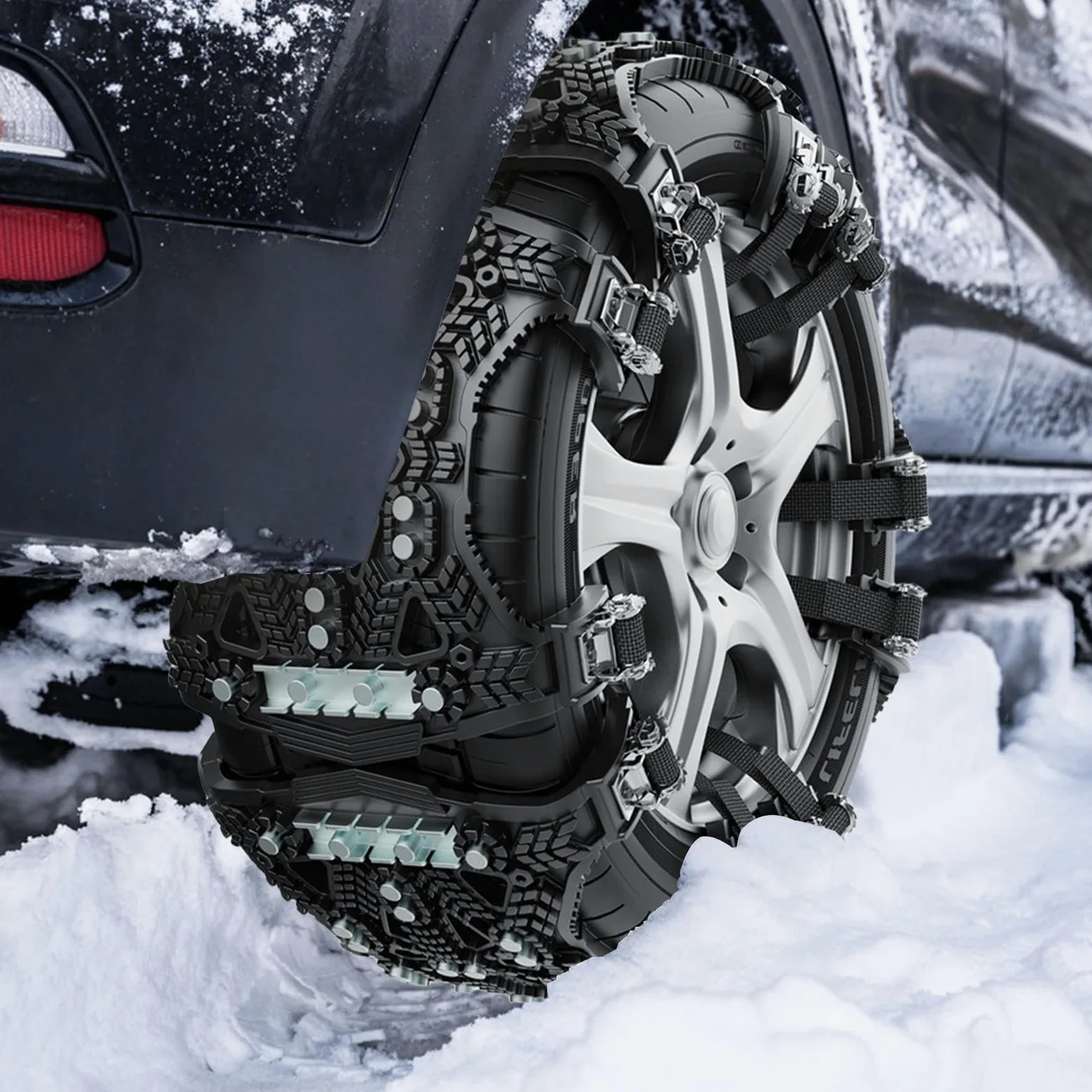 Cadenas de nieve para coche, cadenas de nieve antideslizantes para aplastamiento de hielo para neumáticos y suciedad | aplastamiento de hielo para neumáticos y suciedad
